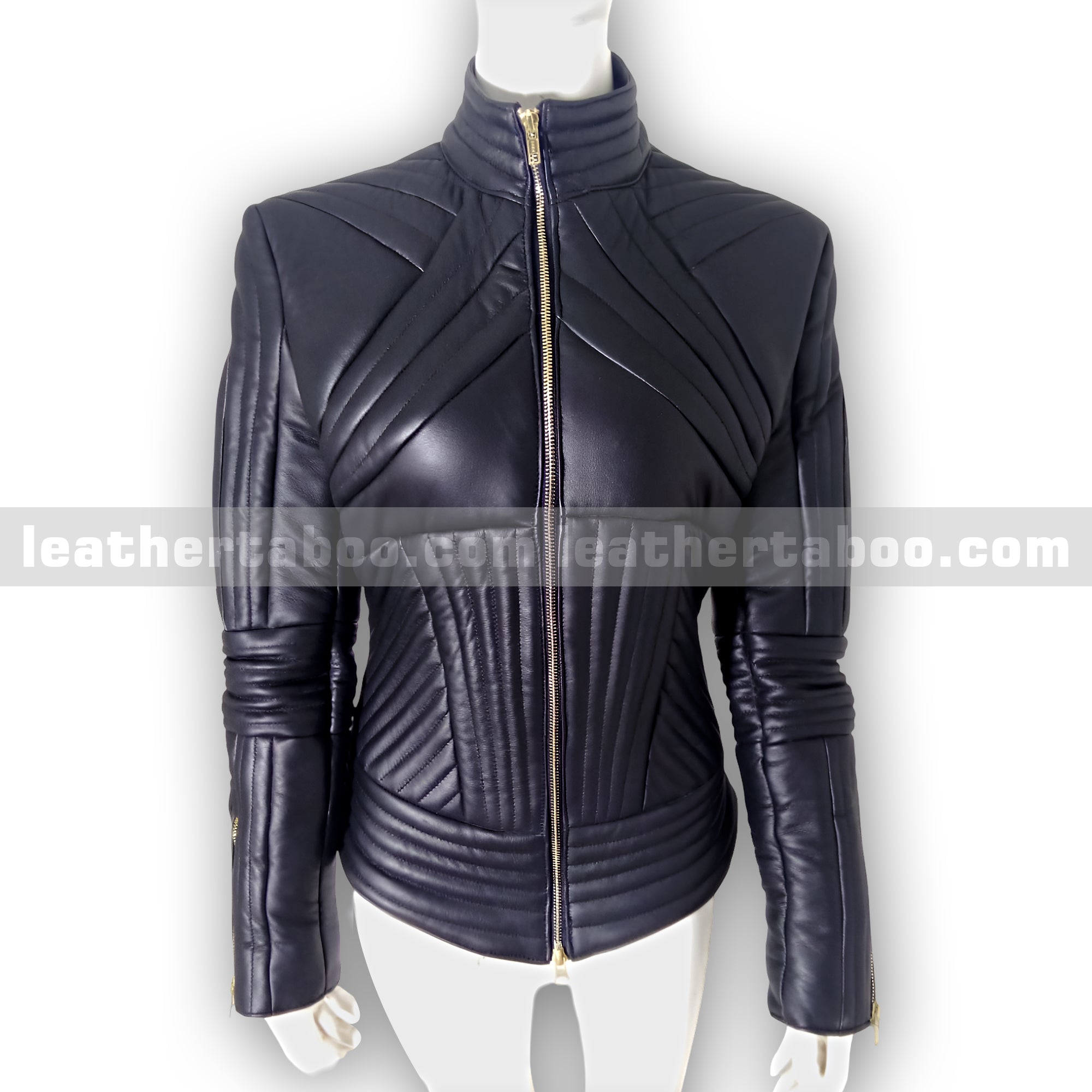 Women's Premium Sheepskin Leather Jacket – Quilted Moto Design with Front Zipper Closure - leather taboo