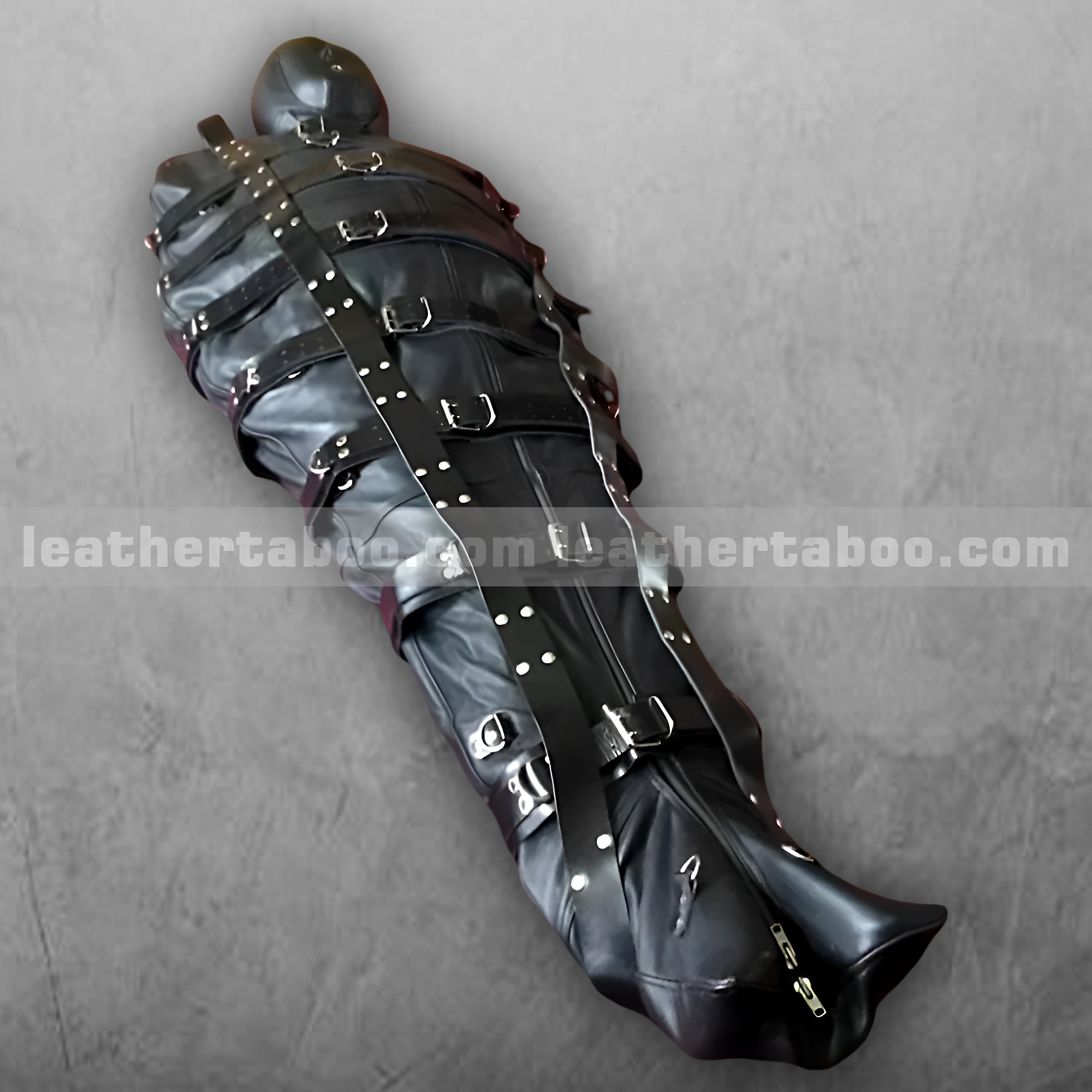 Full-Body-Leather-Mummification-Sleepsack-Bondage-Restraint-Sack-for-Sensory-Play-Fetish-Use leather taboo