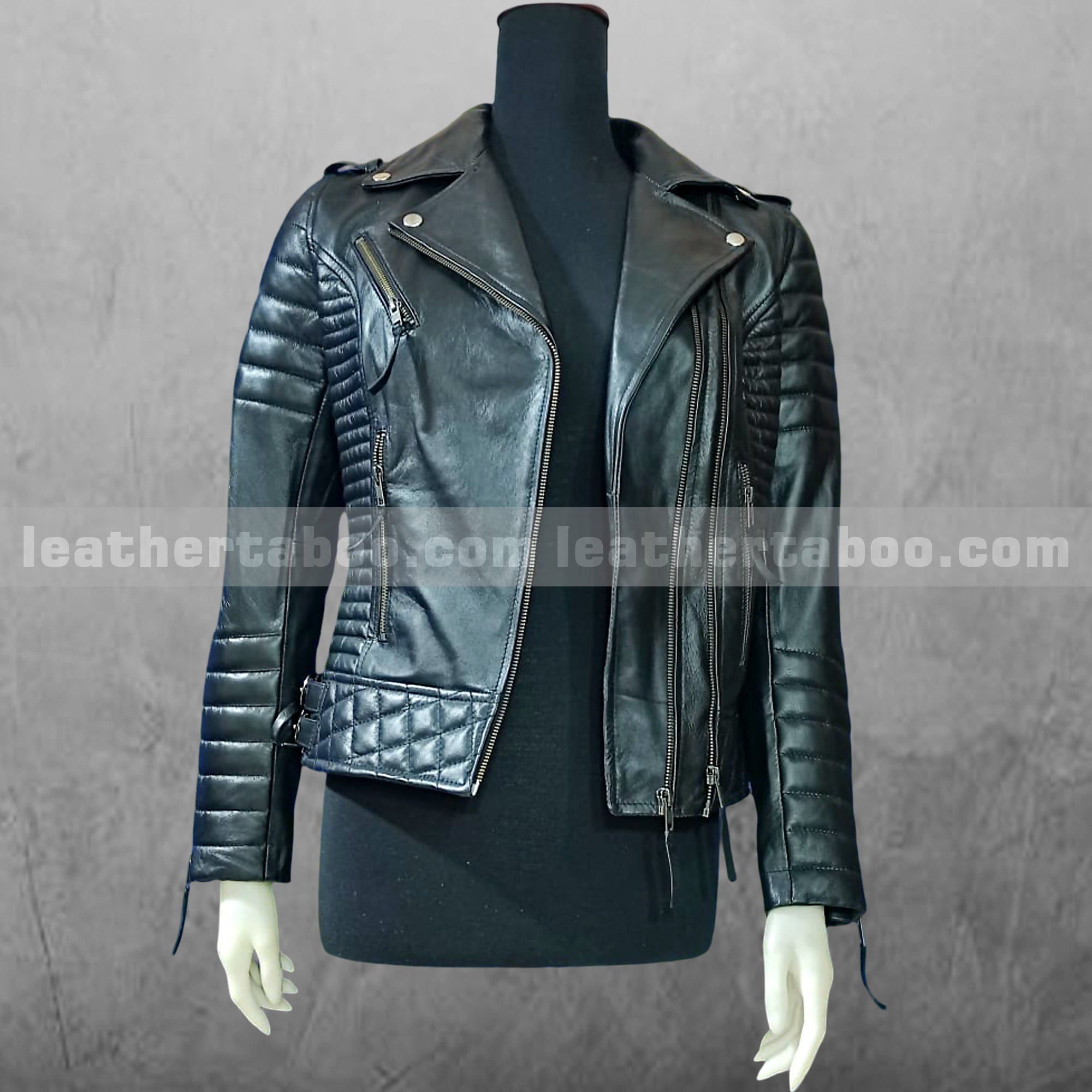Women-s-Black-Leather-Biker-Jacket-Handmade-Moto-Style-with-Quilted-Design-Slim-Fit-Real-Leather-Coat leather taboo