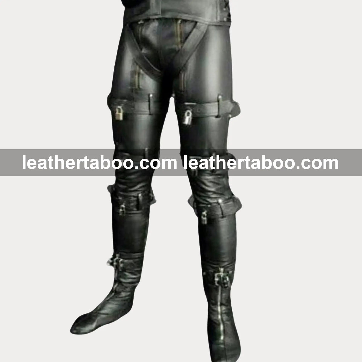 Men's Genuine Leather Skinny Pants - Club Trouser Bondage Pants - leather taboo