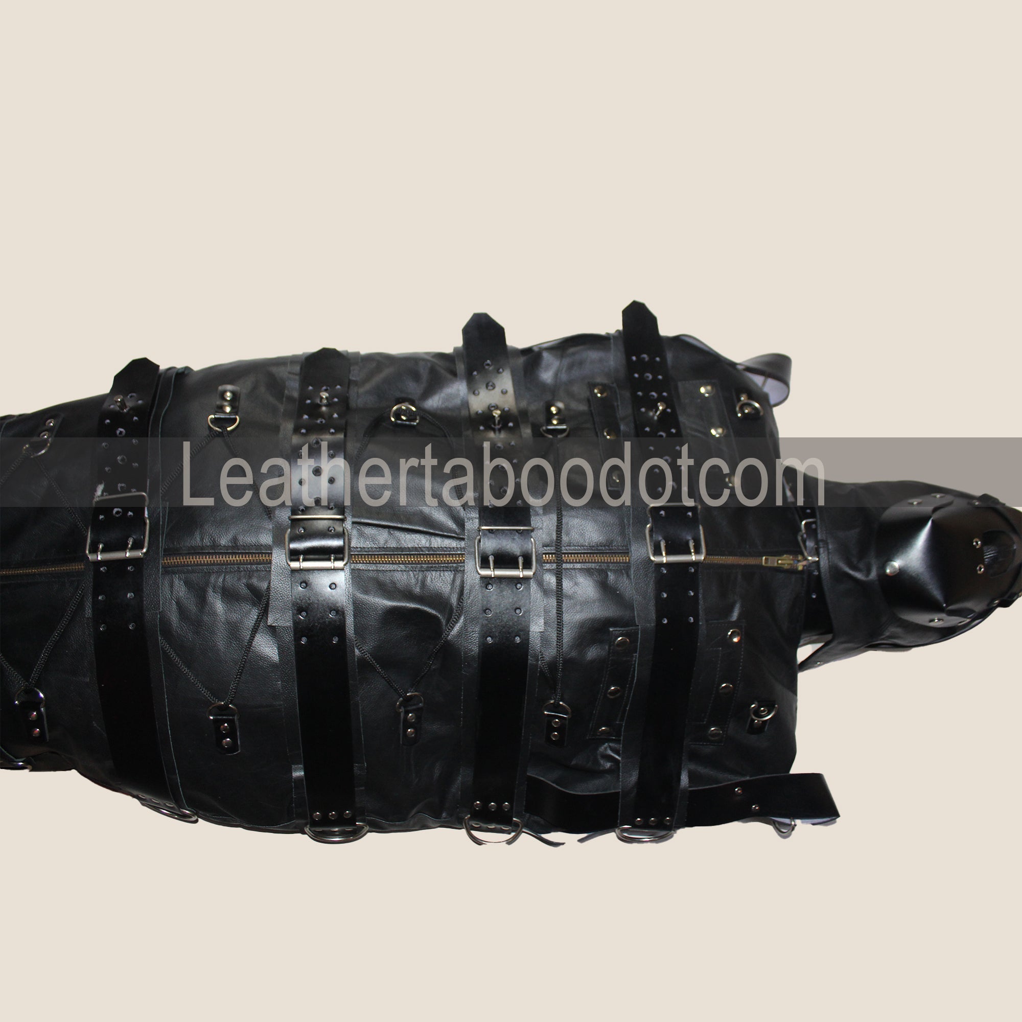 Real Leather Sleepsack bondage bodybag Restriction Seductive Slave bag With Hood For Adult BDSM Cosplay - leather taboo