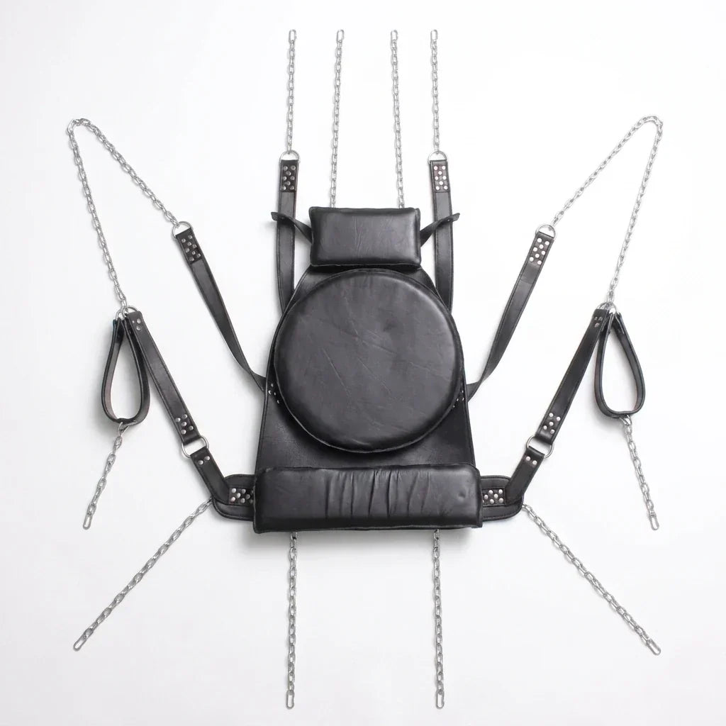 Black Genuine Leather Bondage Sex Sling
