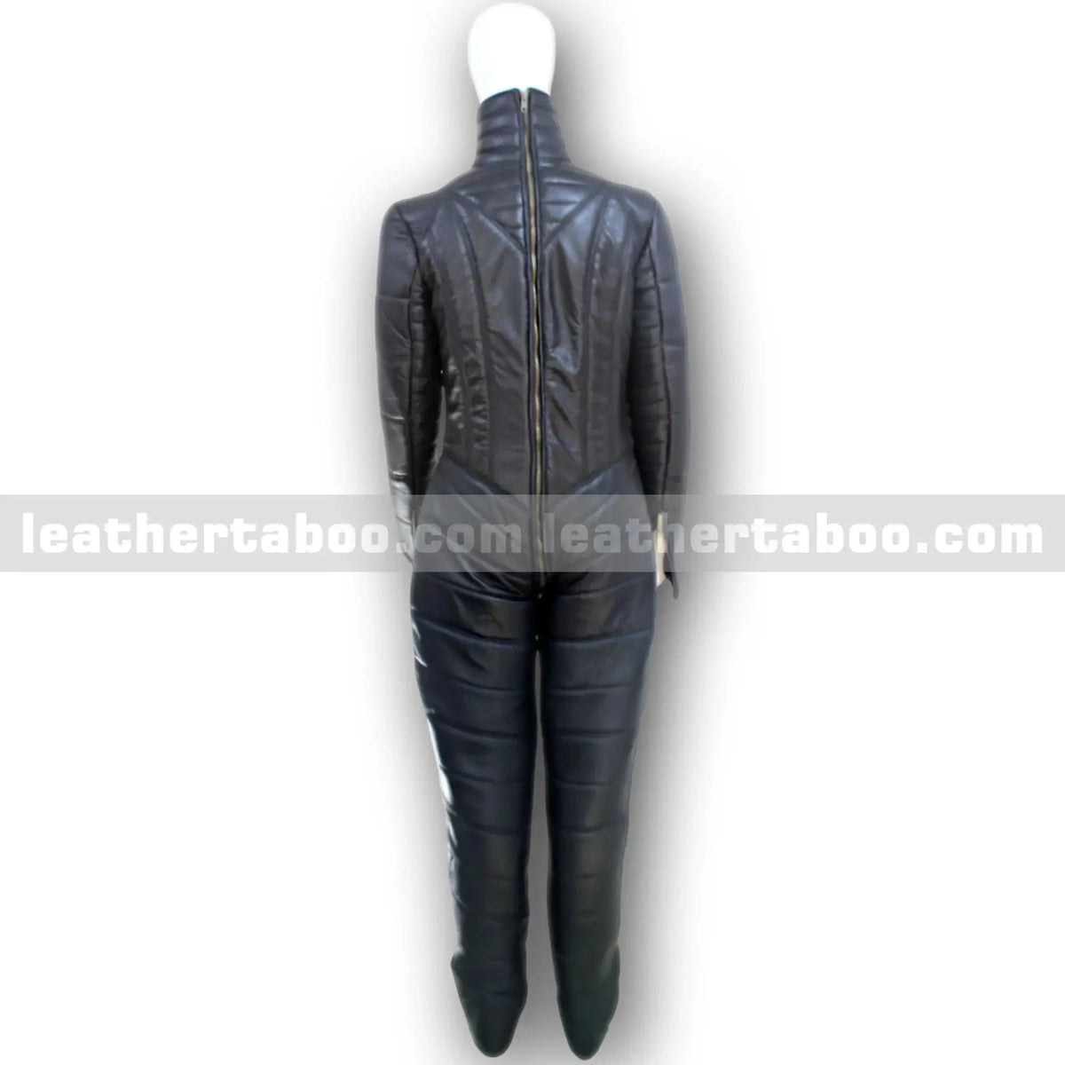 Unisex Black Sheepskin Leather Cat Suit with Front and Back Zippers – Full Body Slim Fit Jumpsuit for Fashion or Costume Wear - Leather taboo