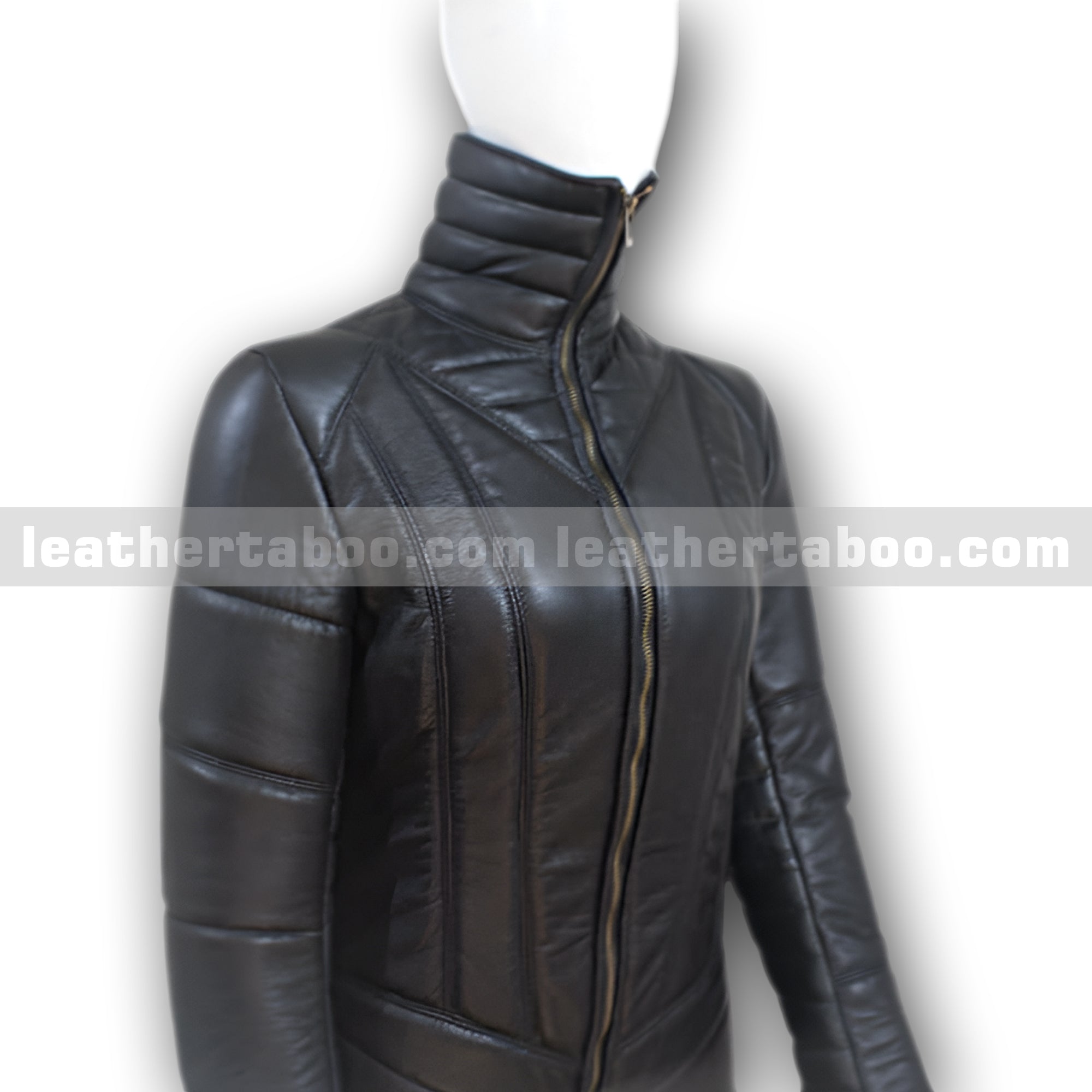Unisex Black Sheepskin Leather Cat Suit with Front and Back Zippers – Full Body Slim Fit Jumpsuit for Fashion or Costume Wear - Leather taboo