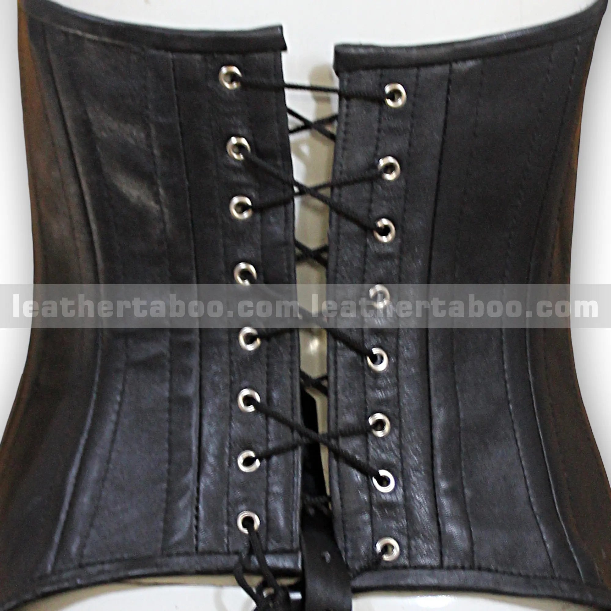 Black Sheepskin Leather Bustier Dress | Women's Corset Style Mini Dress - Leather taboo
