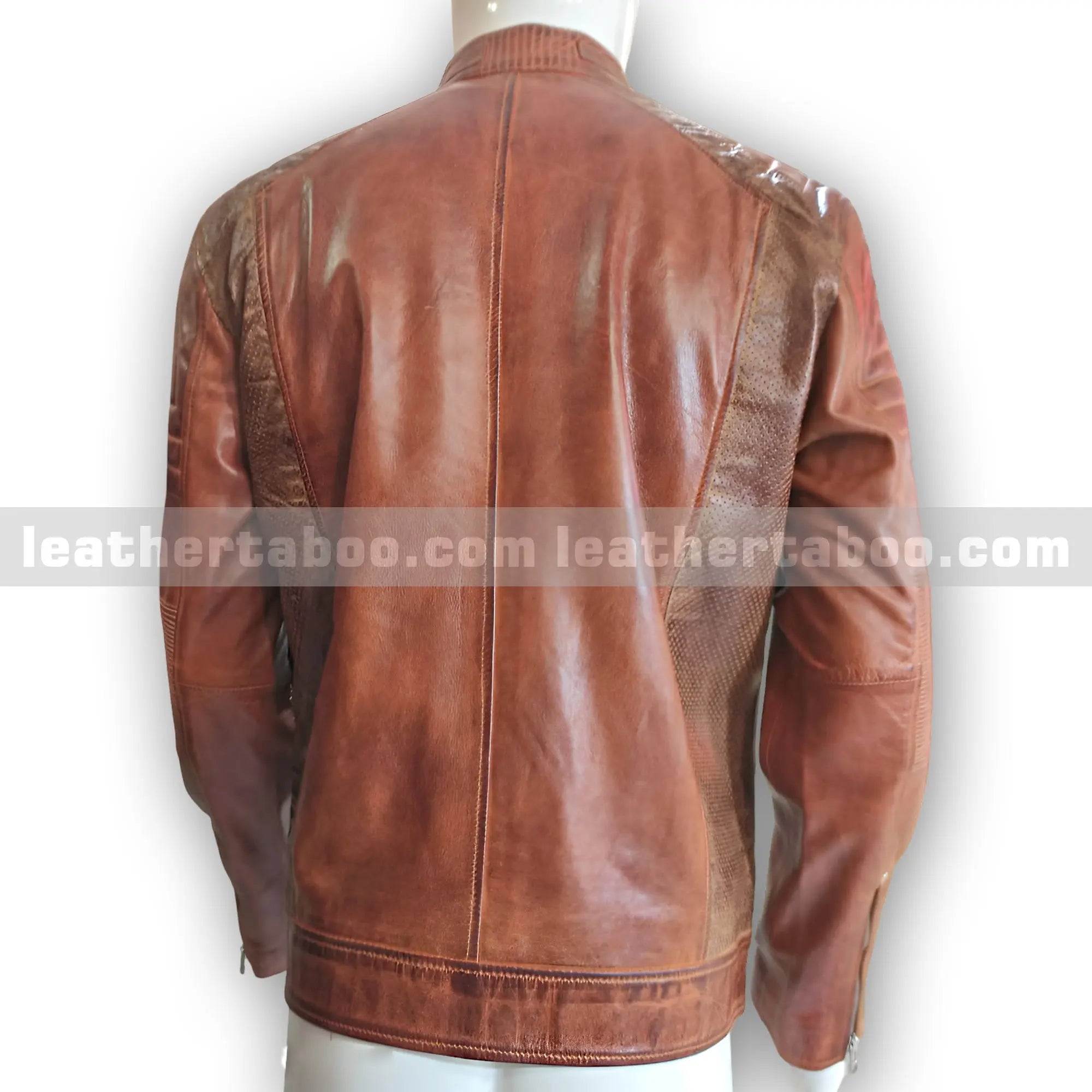 Menโs Brown Sheepskin Leather Biker Jacket | Zipper Pocket Moto Style Outerwear - Leather taboo