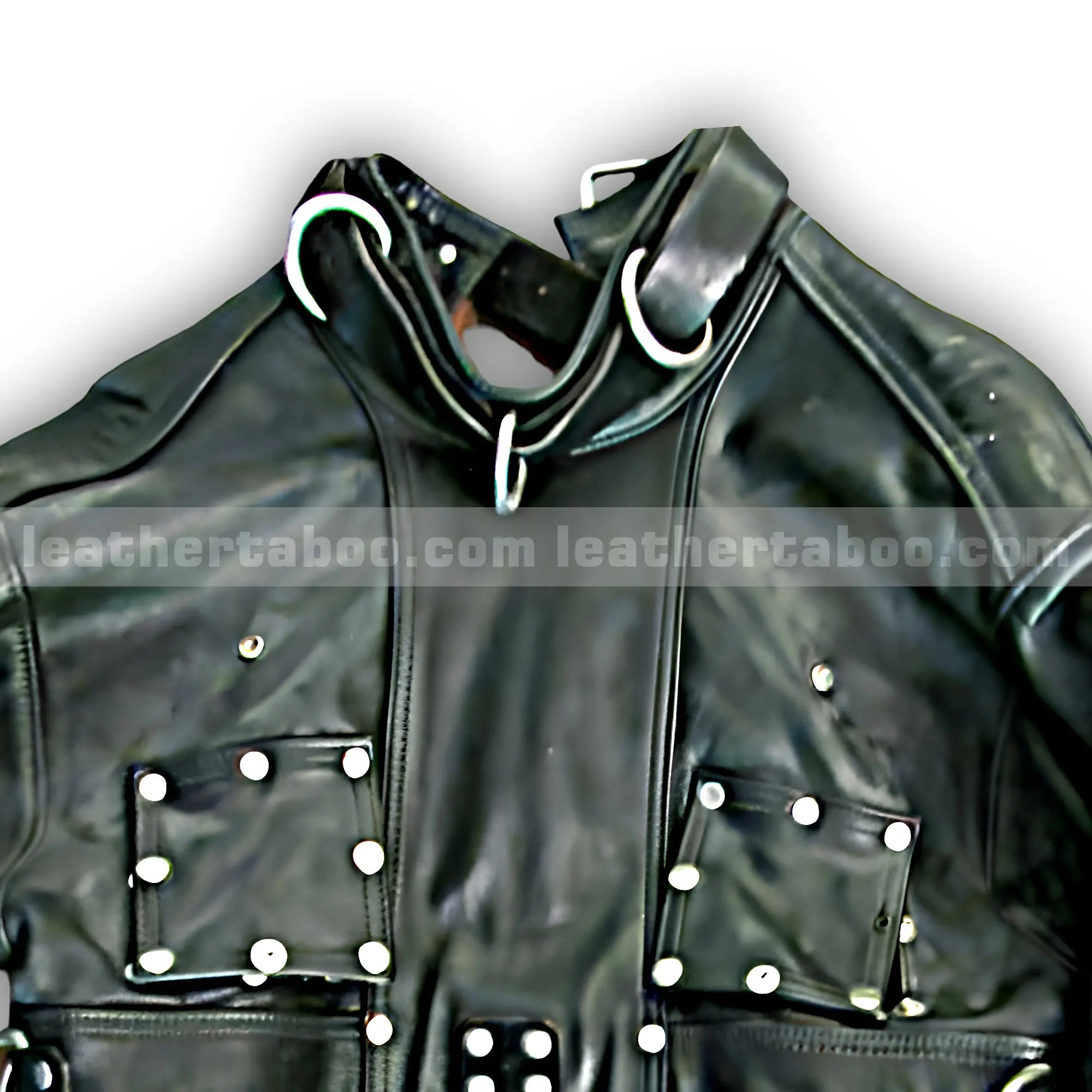 Premium Cowhide Leather Restraint Jacket for Men - Leather taboo