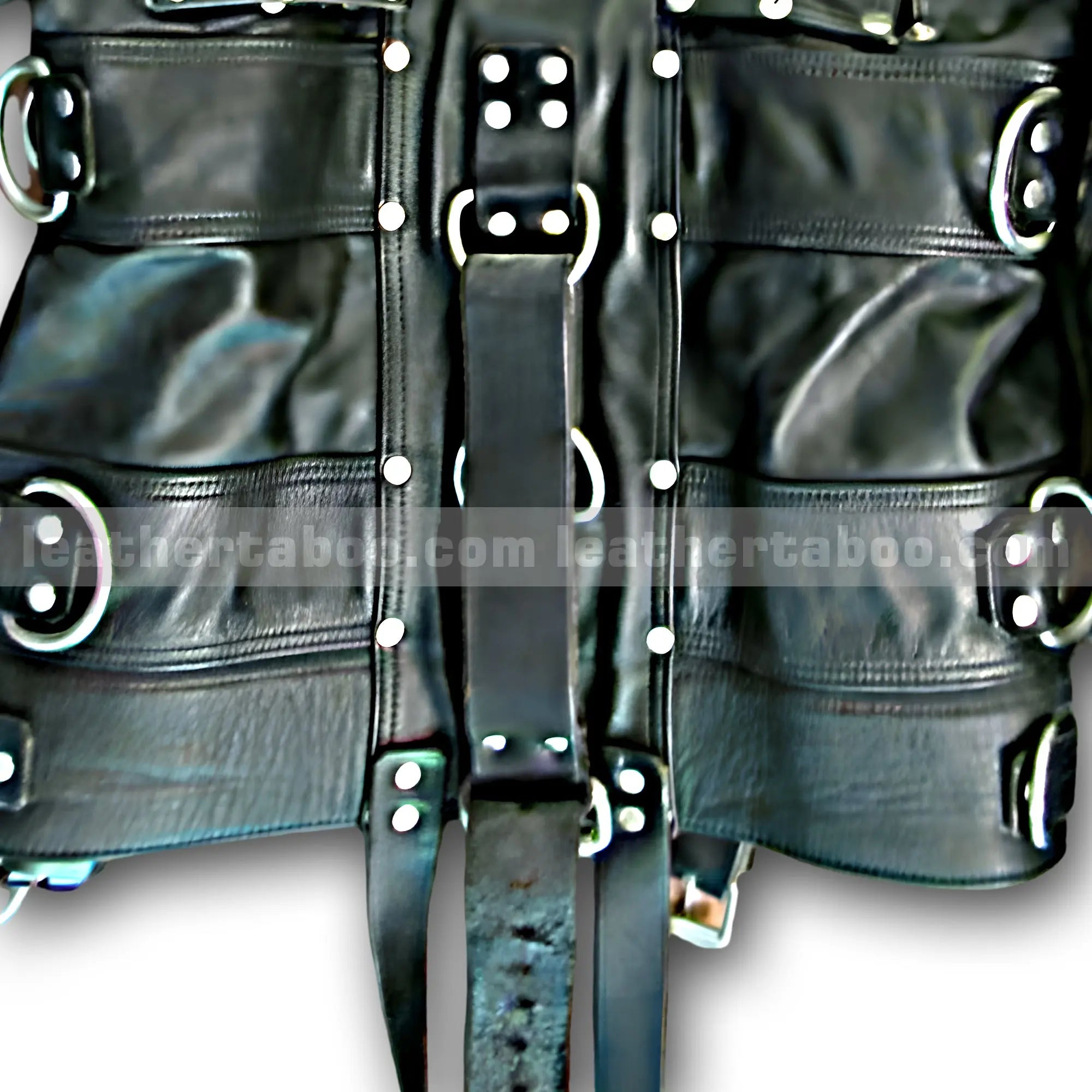 Premium Cowhide Leather Restraint Jacket for Men - Leather taboo