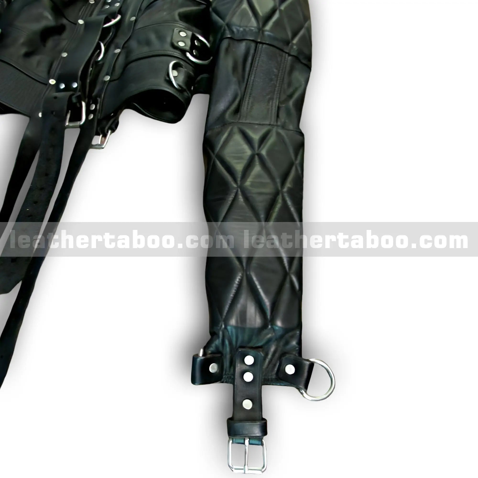 Premium Cowhide Leather Restraint Jacket for Men - Leather taboo