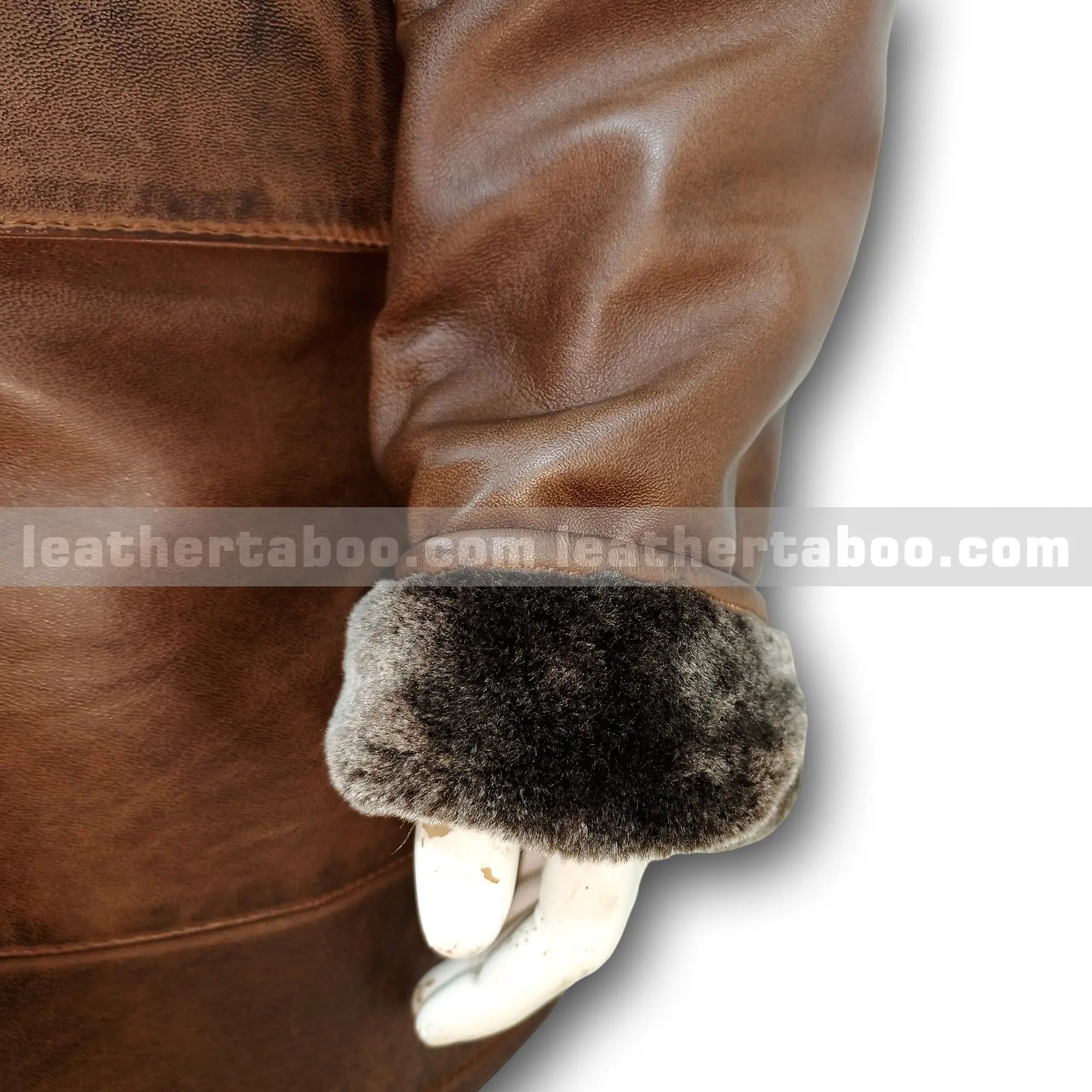 Men’s Premium Sheepskin Leather Coat with Faux Shearling Lined Detachable Hood – Winter Brown Toggle Jacket with Deep Pockets - Leather taboo