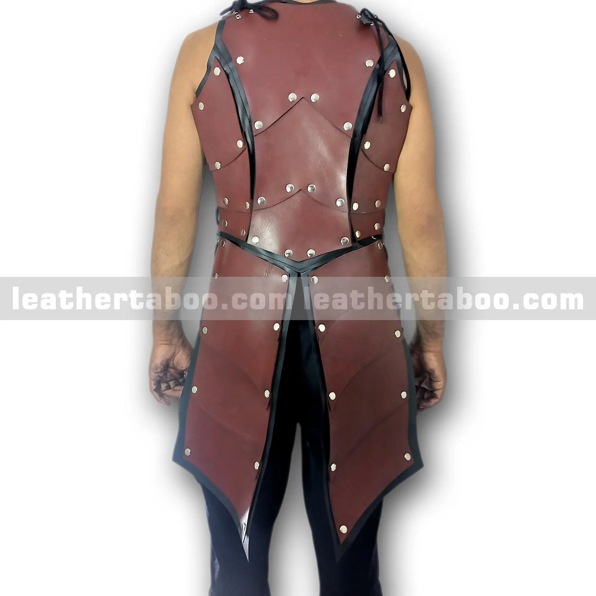 Medieval Style Leather Chest Armor for Men with Adjustable Buckle Straps and Rivet Details - Leather taboo