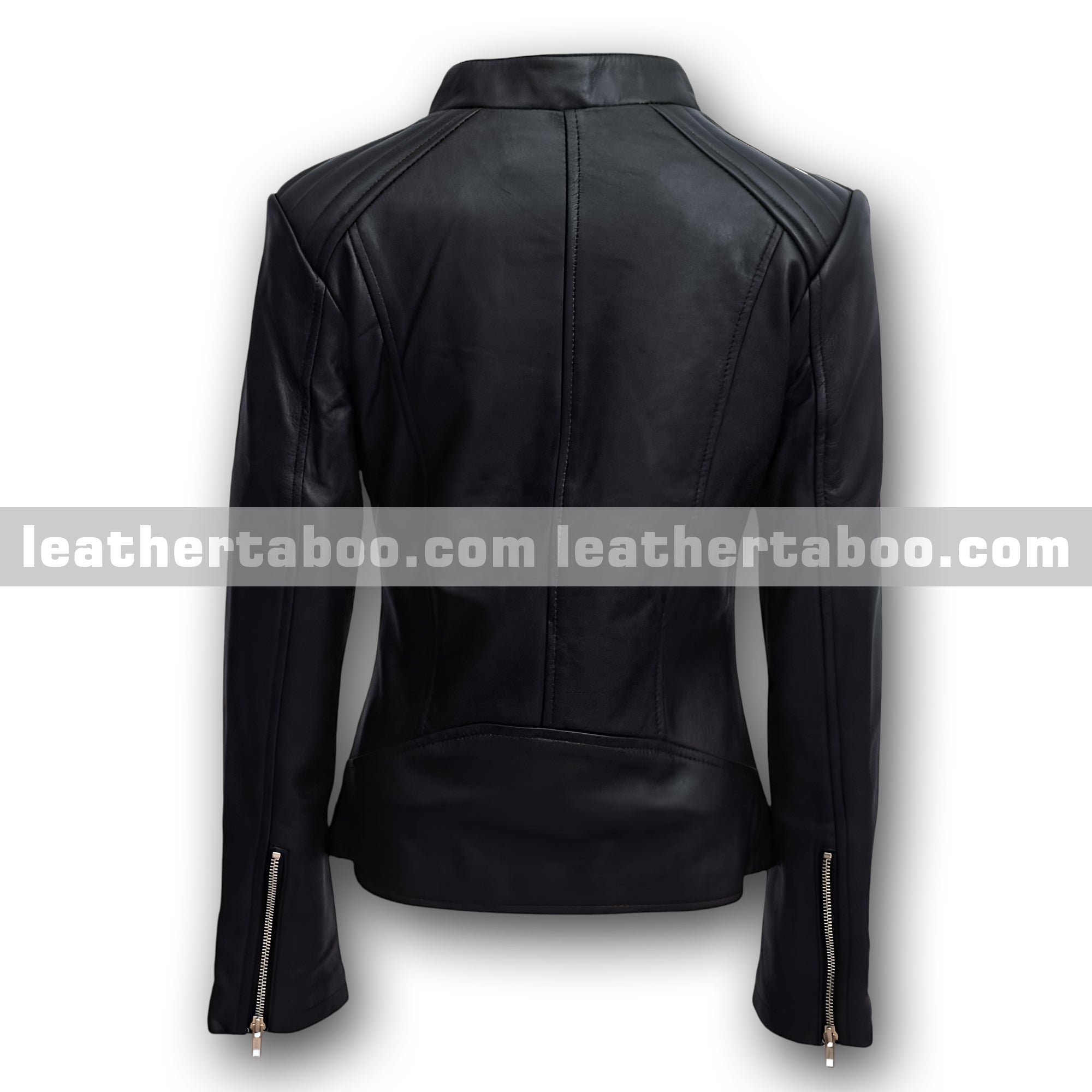 Women’s Black Sheepskin Leather Moto Jacket – Premium Quality Biker Style with Asymmetrical Zip and Stylish Lapel Design