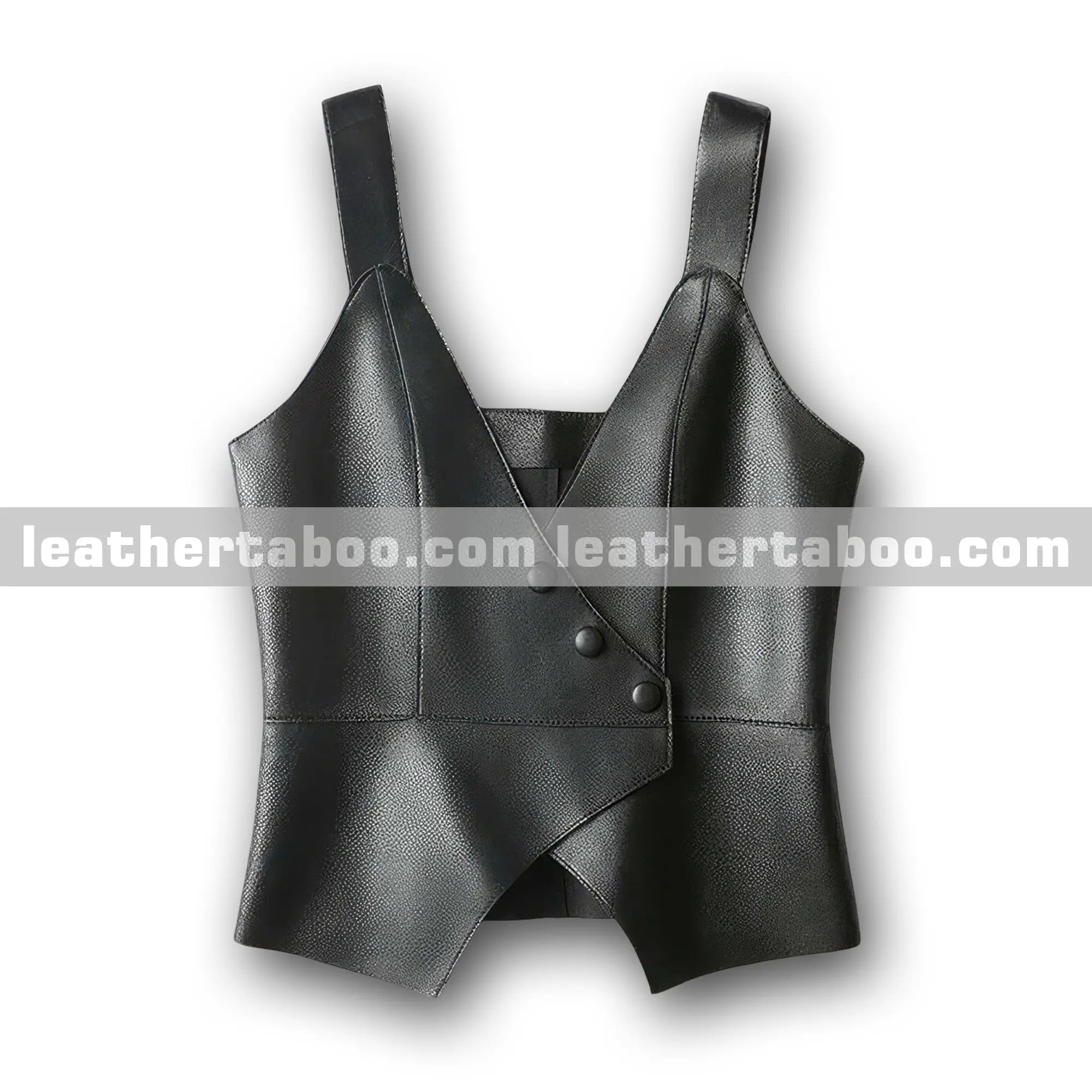 Women’s Black Cowhide Leather Crop Vest – Korean Style Streetwear Sleeveless Jacket, Party Outfit Fashion Outerwear - Leather taboo