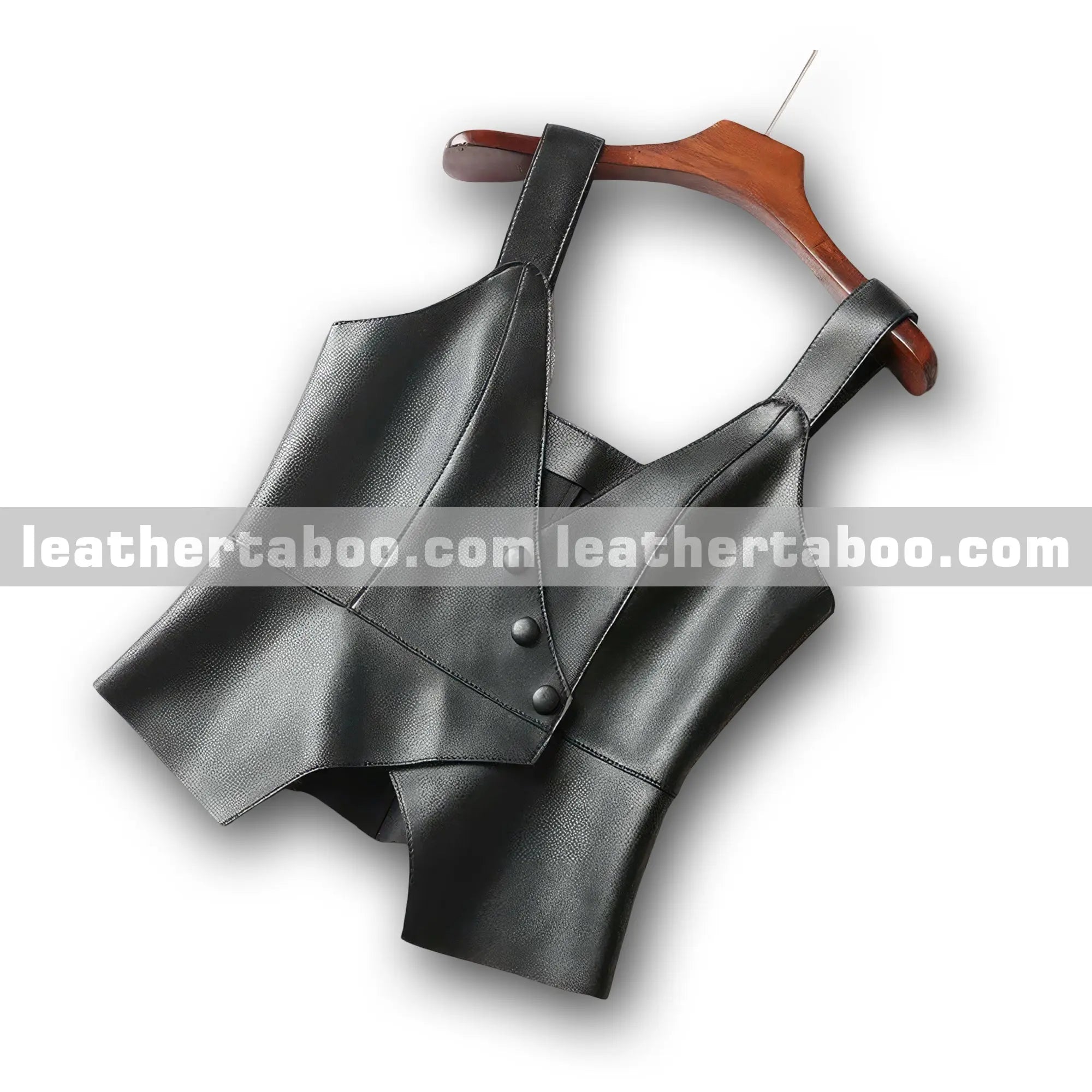 Women’s Black Cowhide Leather Crop Vest – Korean Style Streetwear Sleeveless Jacket, Party Outfit Fashion Outerwear - Leather taboo