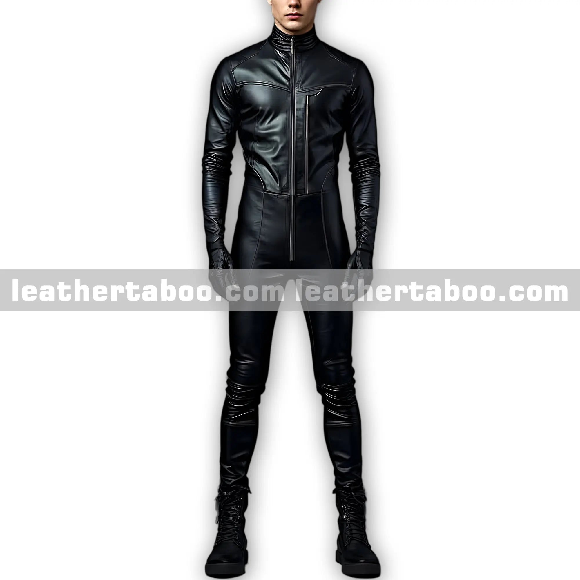 Menโs Premium Leather Jumpsuit | Black Sheepskin One Piece with Streamlined and Stylish Design - Leather taboo