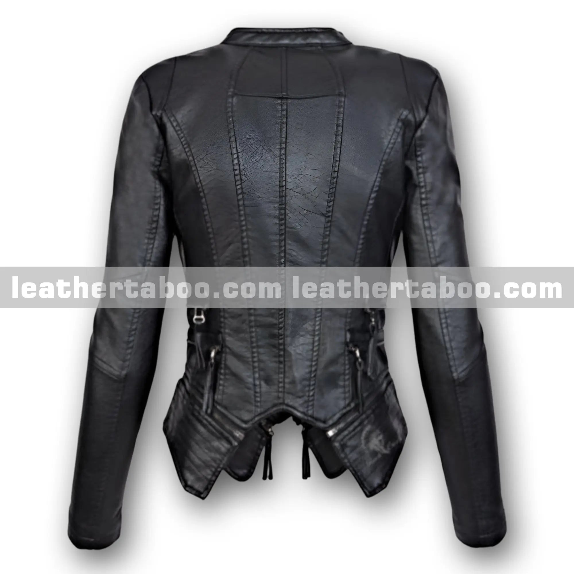 Premium Sheepskin Leather Jacket for Women | Black Slim Fit Moto Style Zip Up Outerwear - Leather taboo