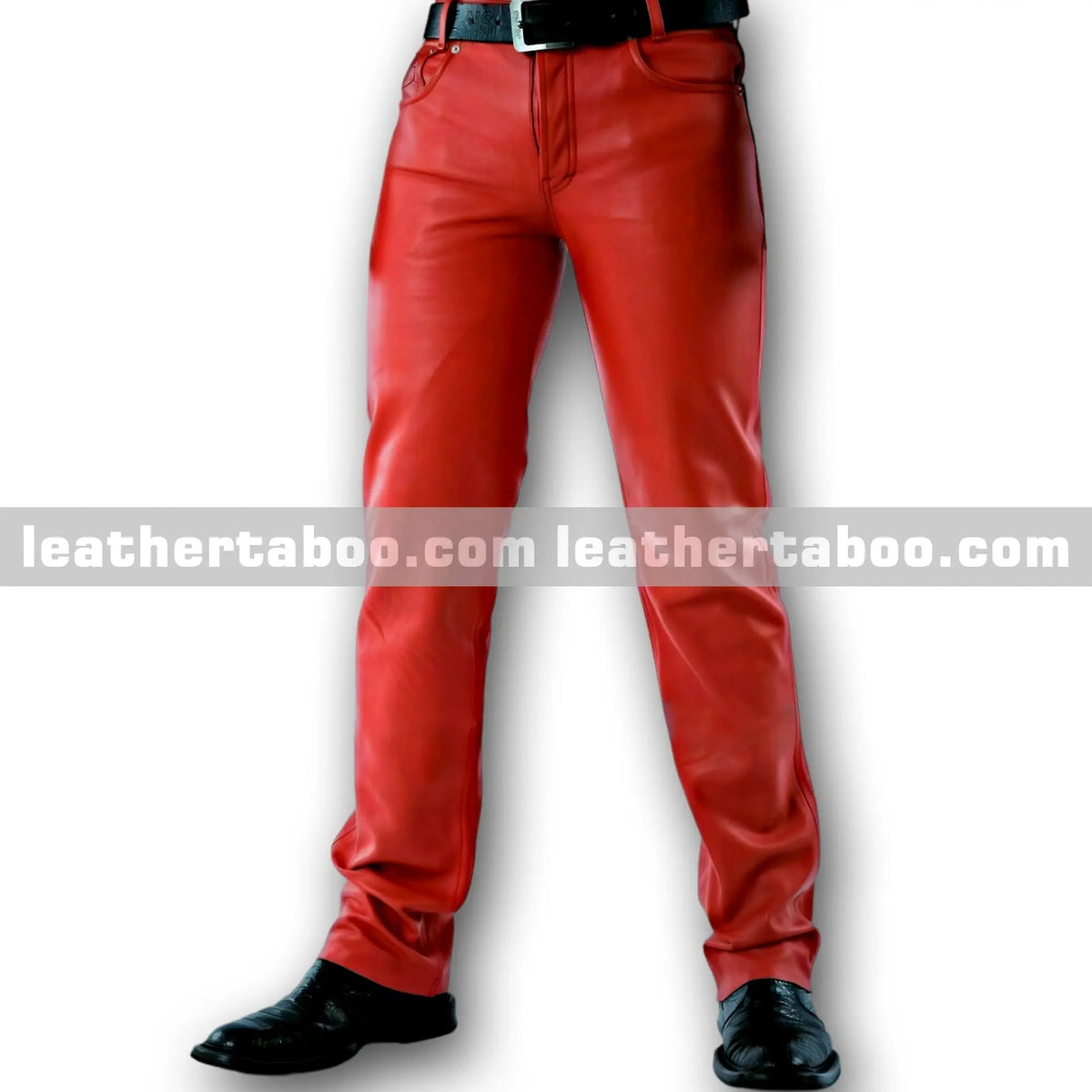 Men’s premium Red Sheepskin Stylish Slim Fit Leather Pants – Bottoms for Daily Wear Leather taboo