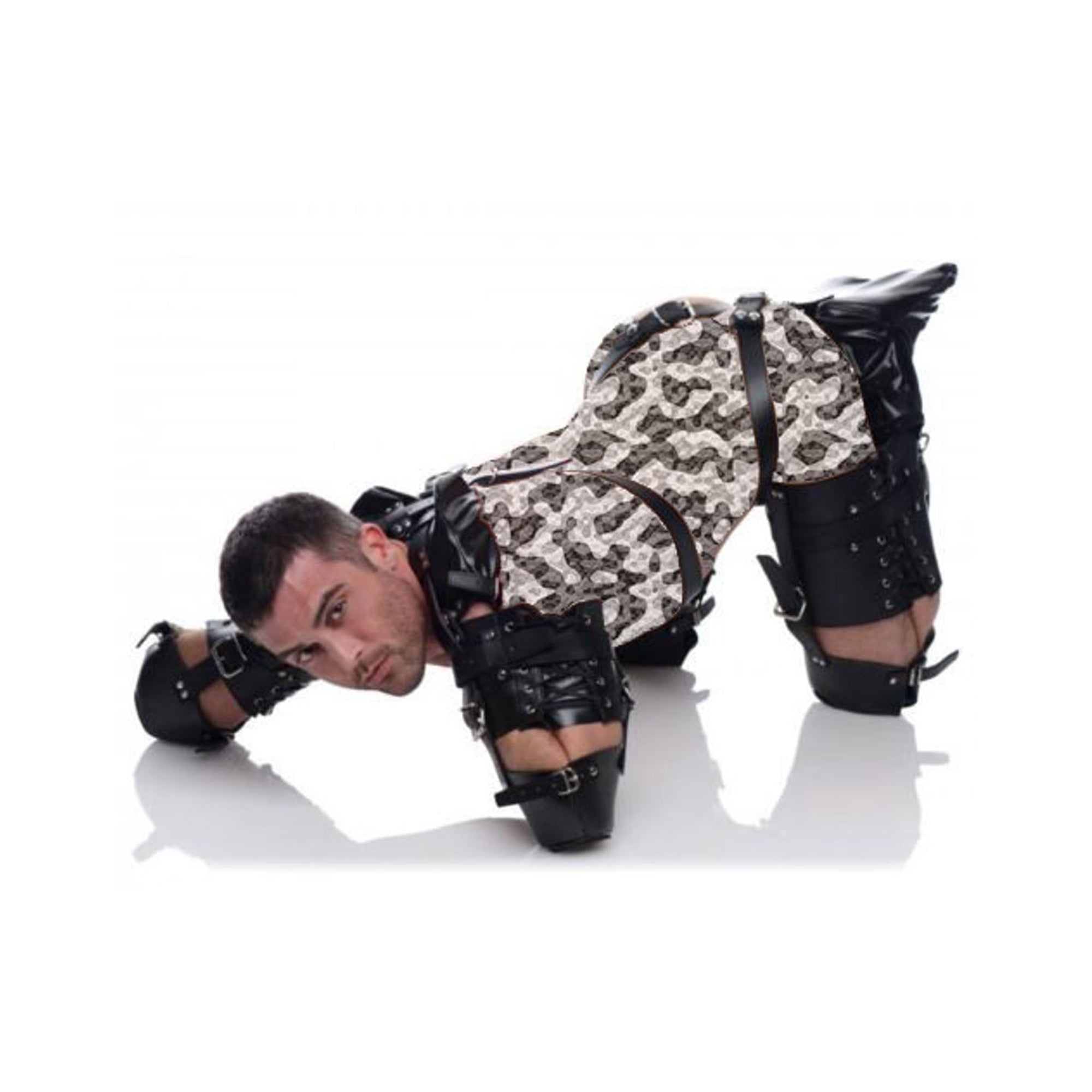 Real Genuine Leather Arm & Leg Binder Restraints Tight Cuffs Pet Play Cosplay leather taboo