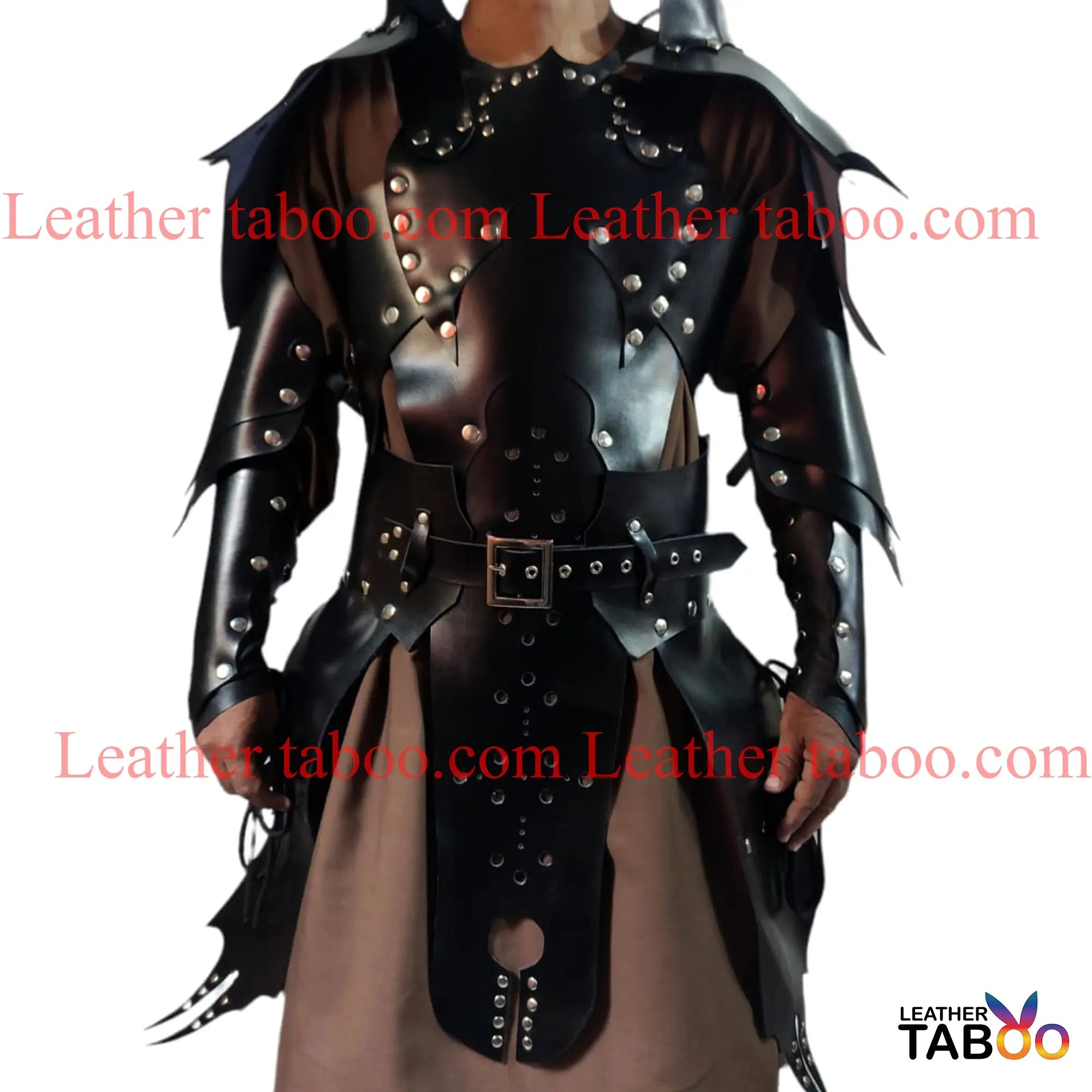 Mens Black Leather Armor LARP Medieval Warrior Armor leathertaboo.com - Leather taboo