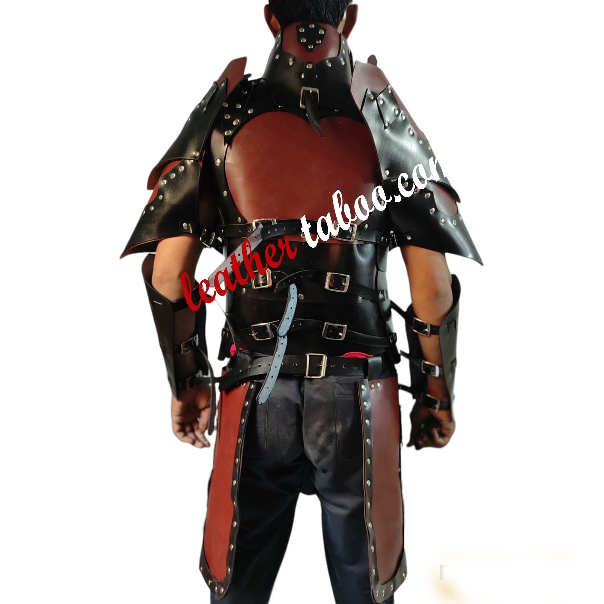 Mens Black Leather Armor LARP Medieval Costume Reenactment Celtic Warrior Armor - Leather taboo