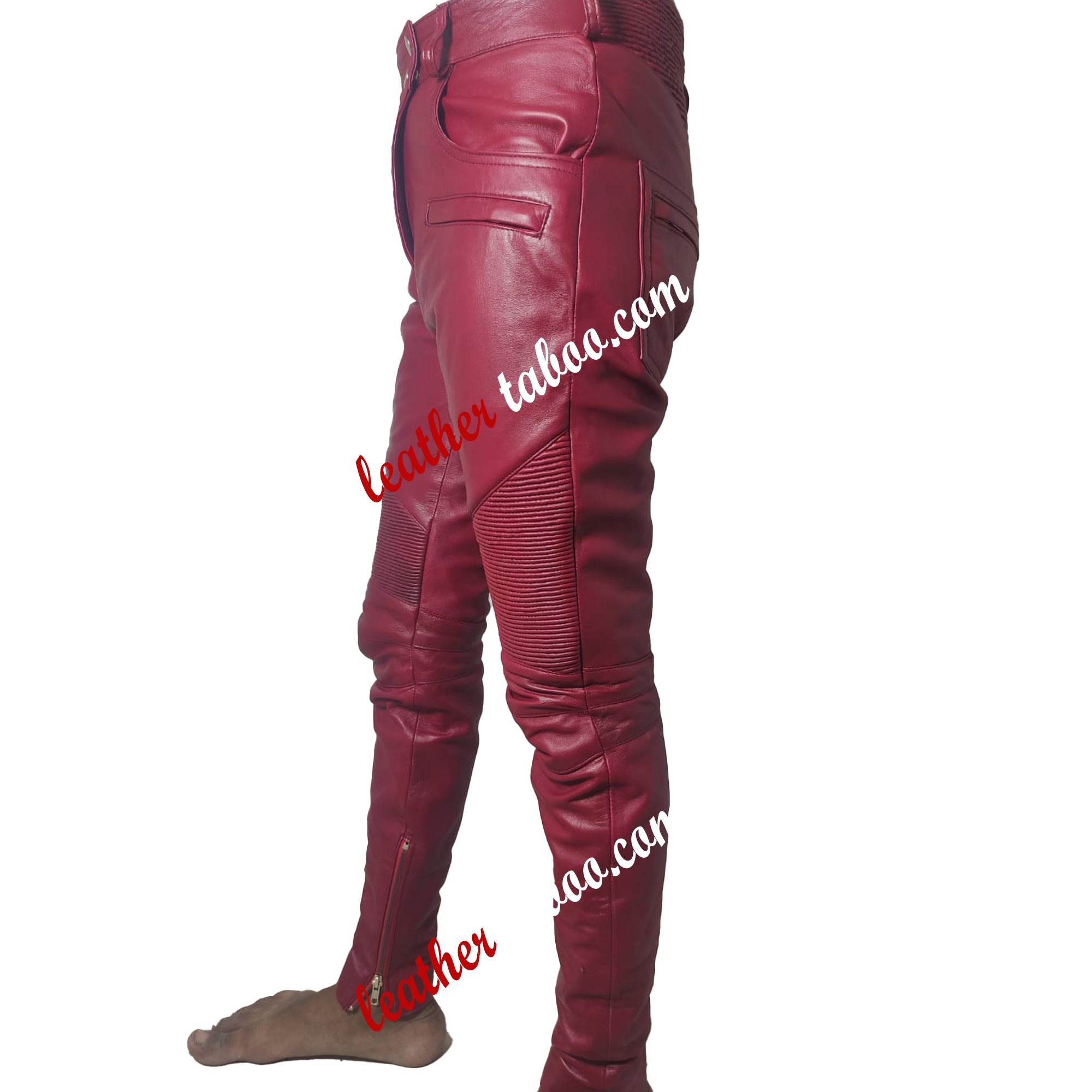 Men’s Genuine Lambskin Hot Style Pants Real Leather Night Club - Leather taboo