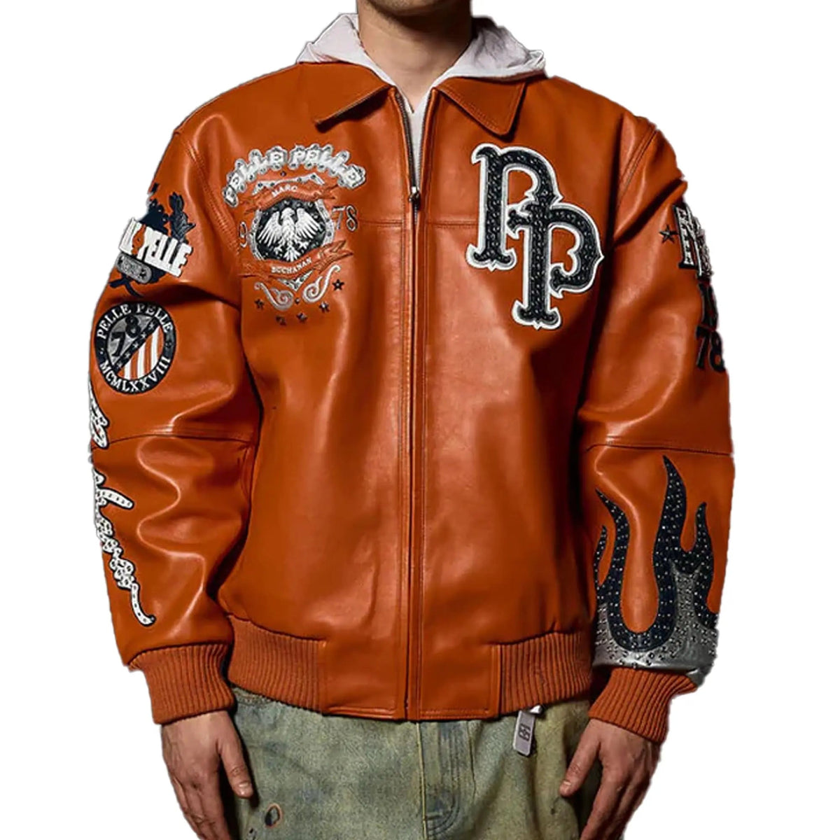 World Famous Genuine Plush Leather Jacket, side view