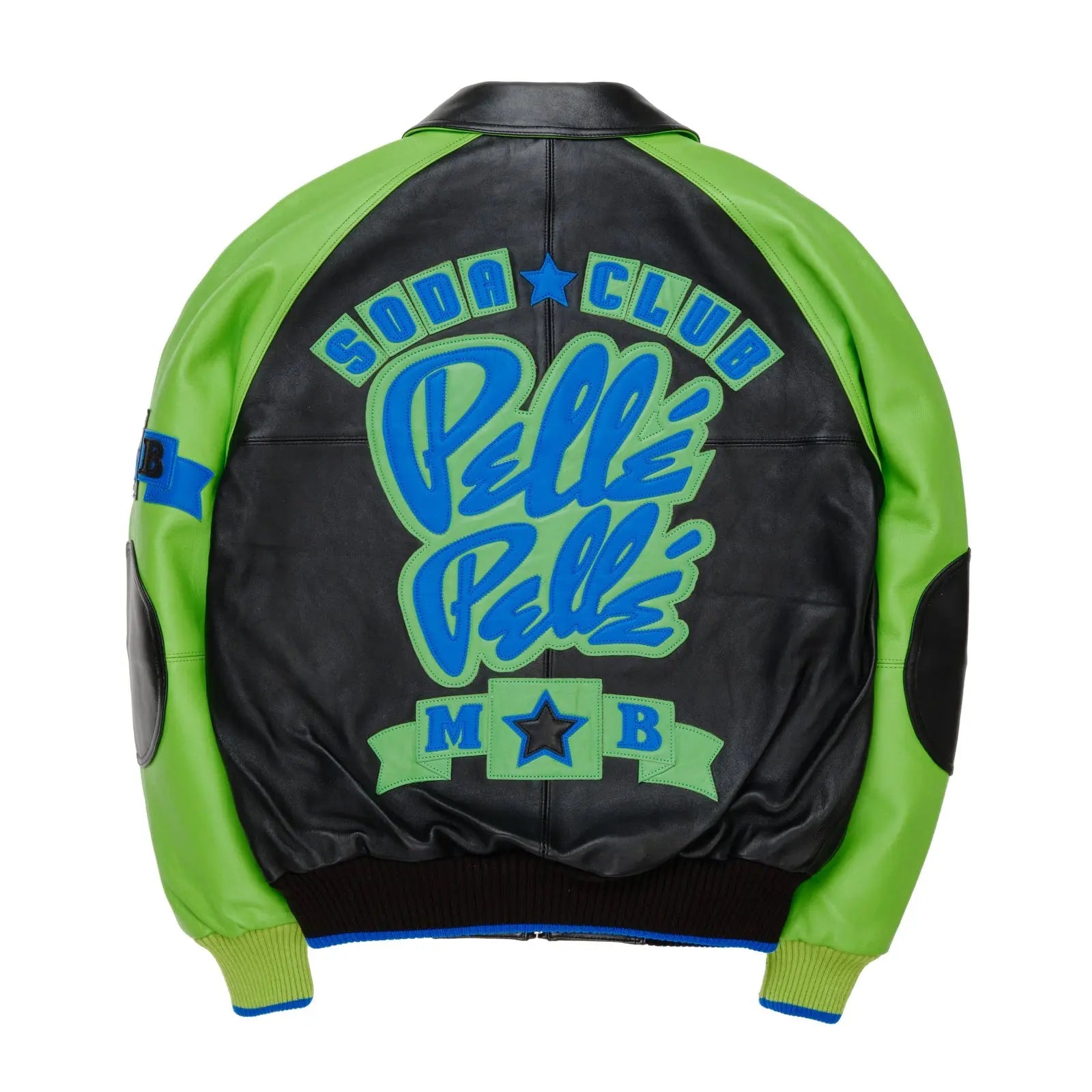 Pelle Pelle Neon Green & Black Cowhide Leather Jacket for Men – Bold Streetwear Style - Leather taboo