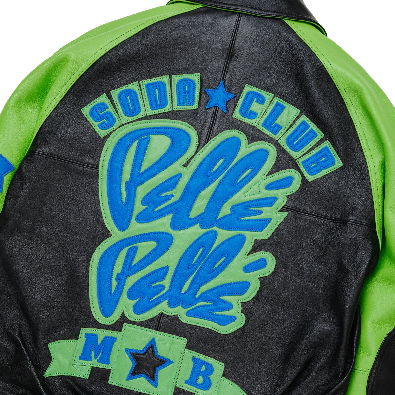 Pelle Pelle Neon Green & Black Cowhide Leather Jacket for Men – Bold Streetwear Style