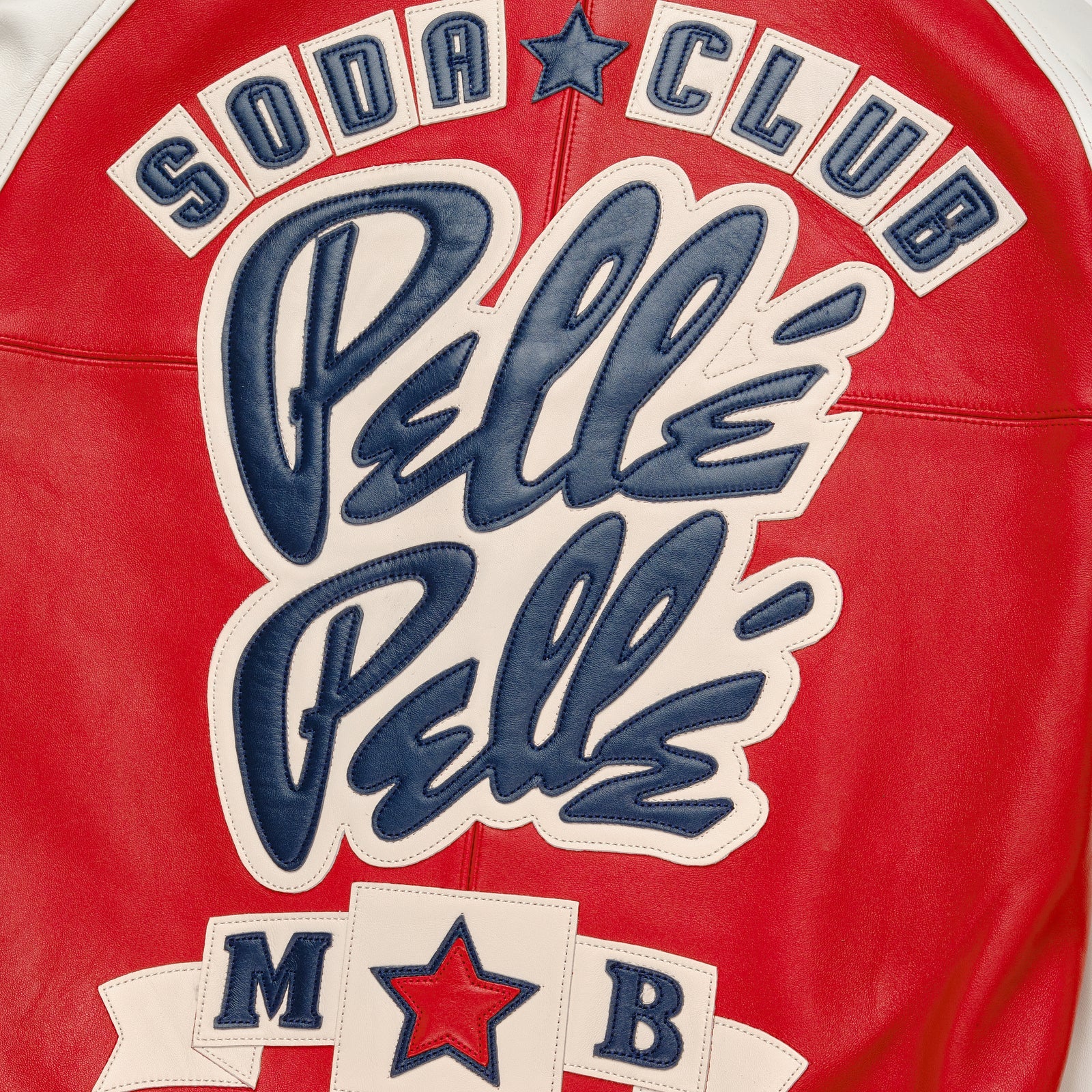 Pelle Pelle Red & White Cowhide Leather Jacket for Men – Iconic Varsity Streetwear Look