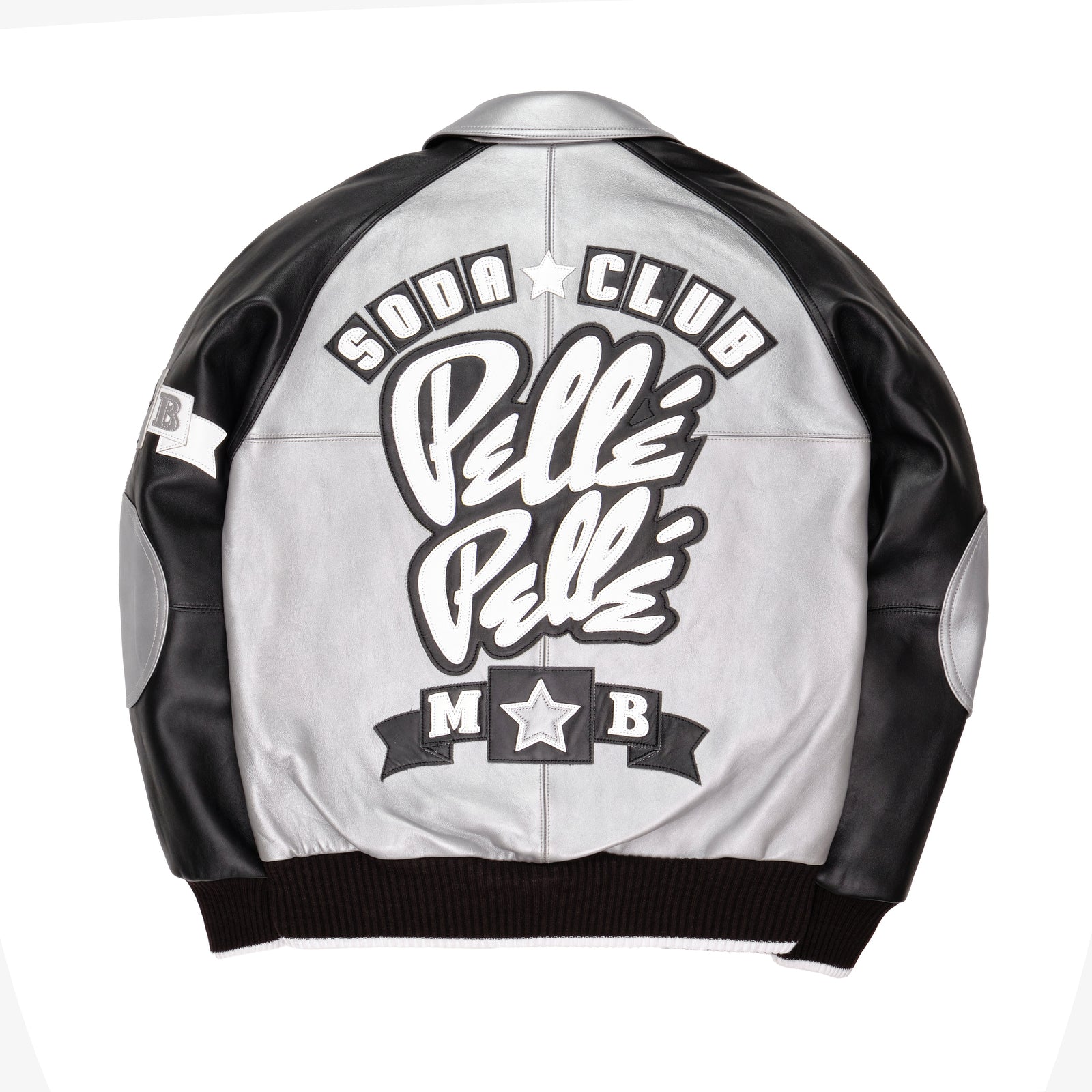 Pelle Pelle Silver & Black Cowhide Leather Jacket for Men – Sleek Monochrome Streetwear