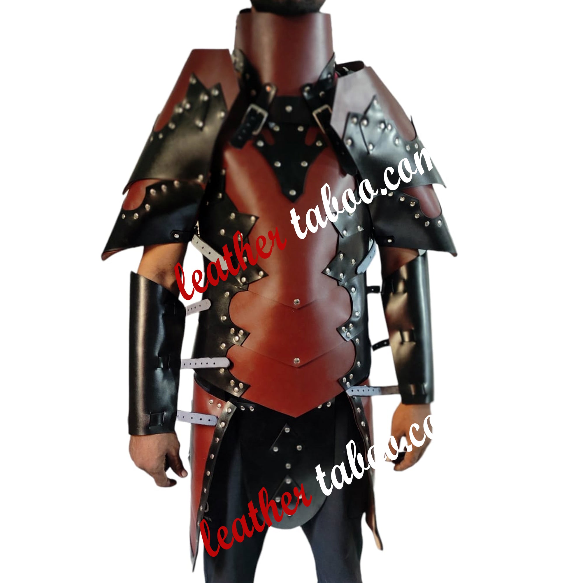 Mens Black Leather Armor LARP Medieval Costume Reenactment Celtic Warrior Armor - Leather taboo