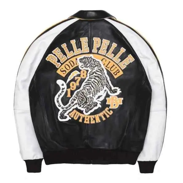 Pelle Pelle Soda Club MB Tiger Black Leather Jacket