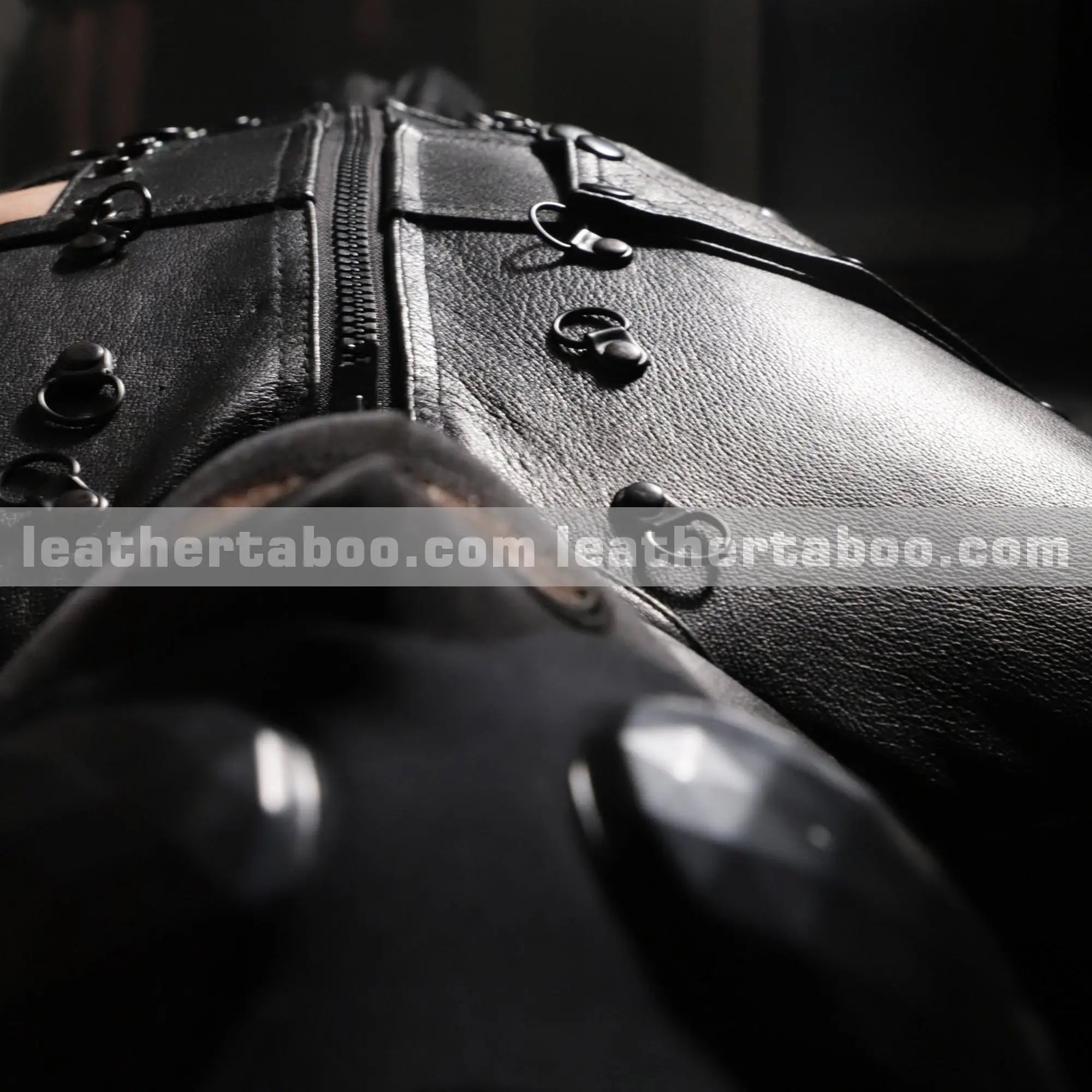 Full-Body Leather Sleep Sack with Straps & D-Rings – Premium Cowhide Heavy-Duty Restraint Gear - Leather taboo