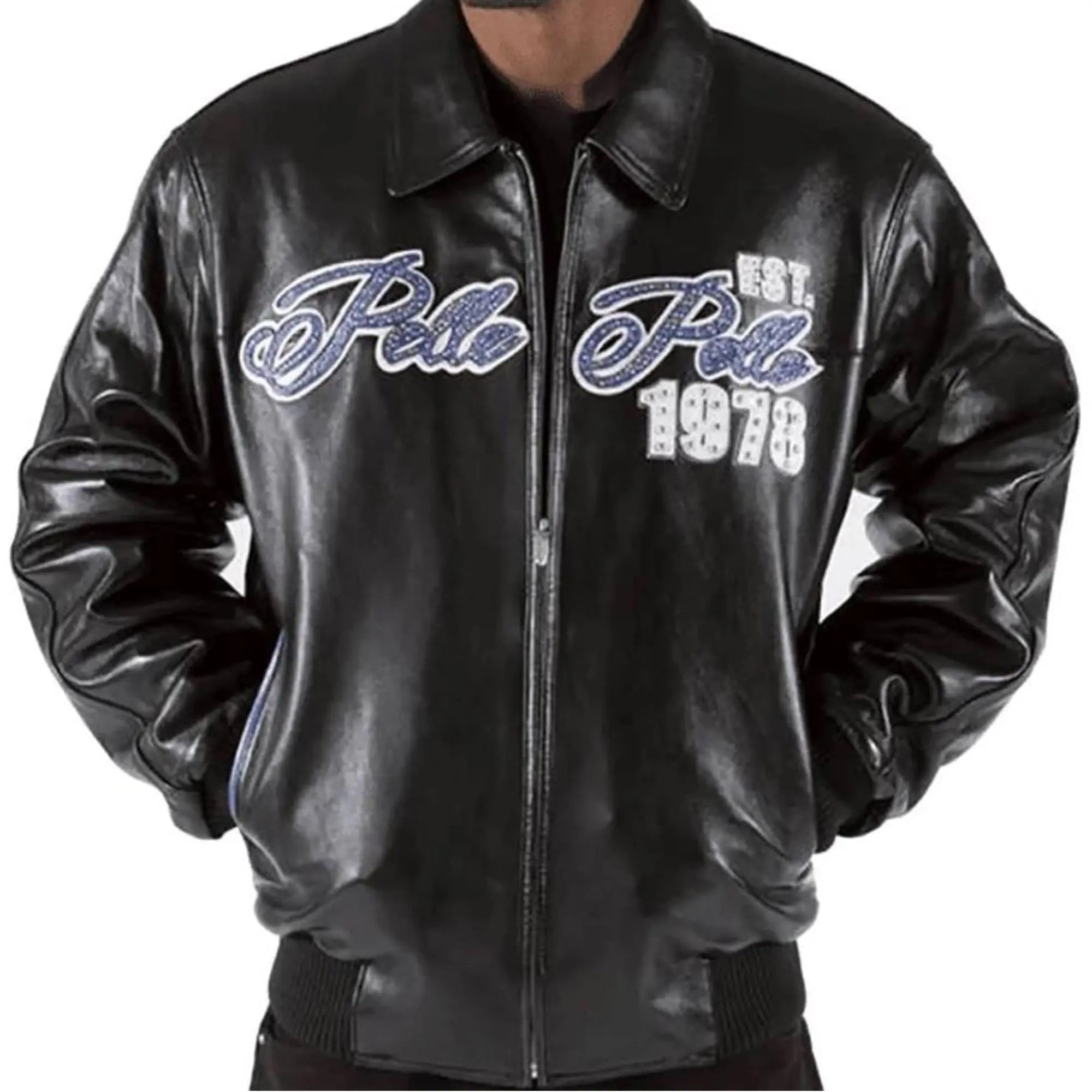 Men's Premium Pelle Pelle 1978 Black Cowhide Leather Bomber Jacket - Leather taboo