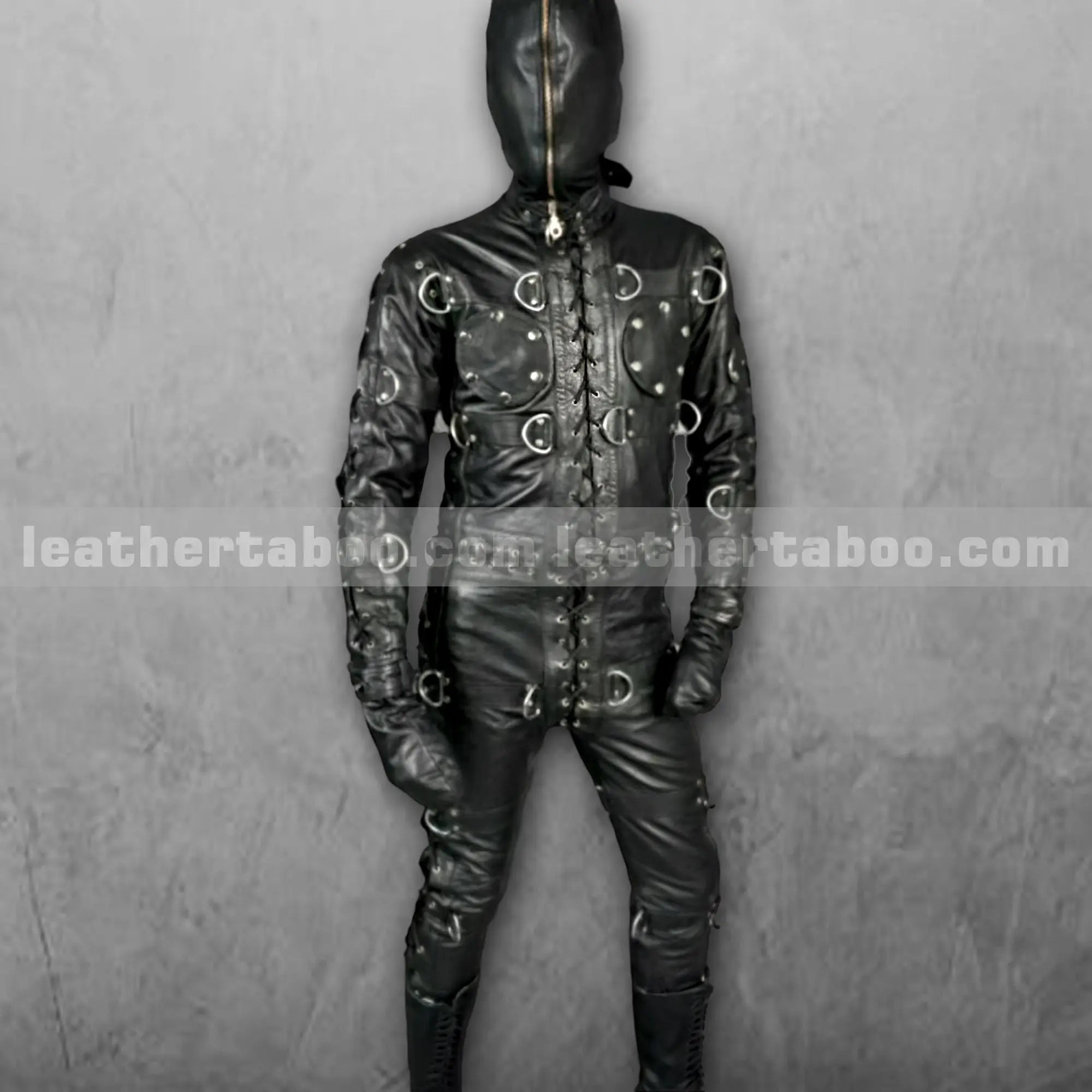 Full-Body Leather Catsuit | Bondage Fetish Suit | Gothic BDSM Outfit | Handmade Alternative Fashion | Cowhide Leather Costume - Leather taboo