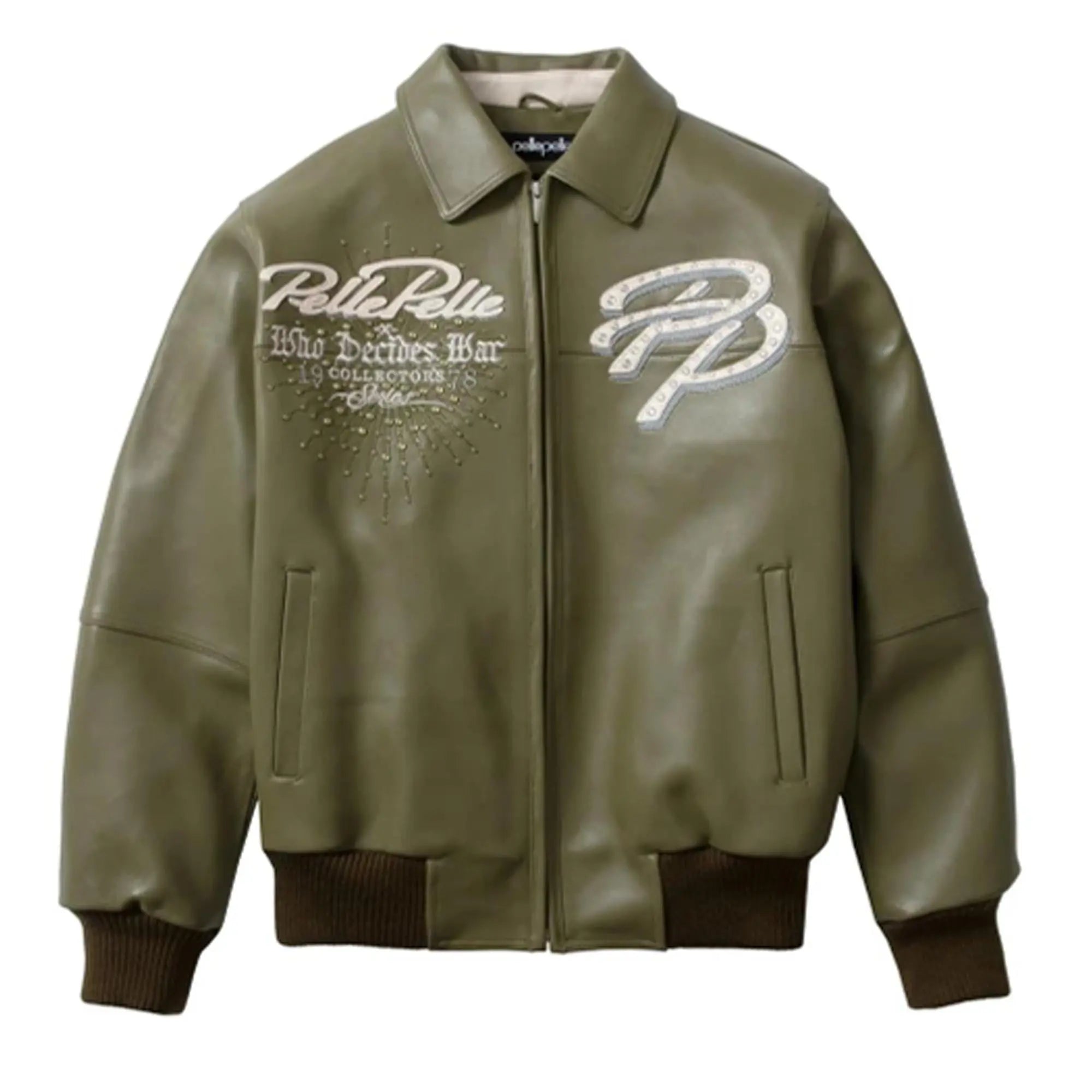 Pelle Pelle Greatest Of All Time Marc Buchanan Olive Jacket (Copy) leathertaboo.com