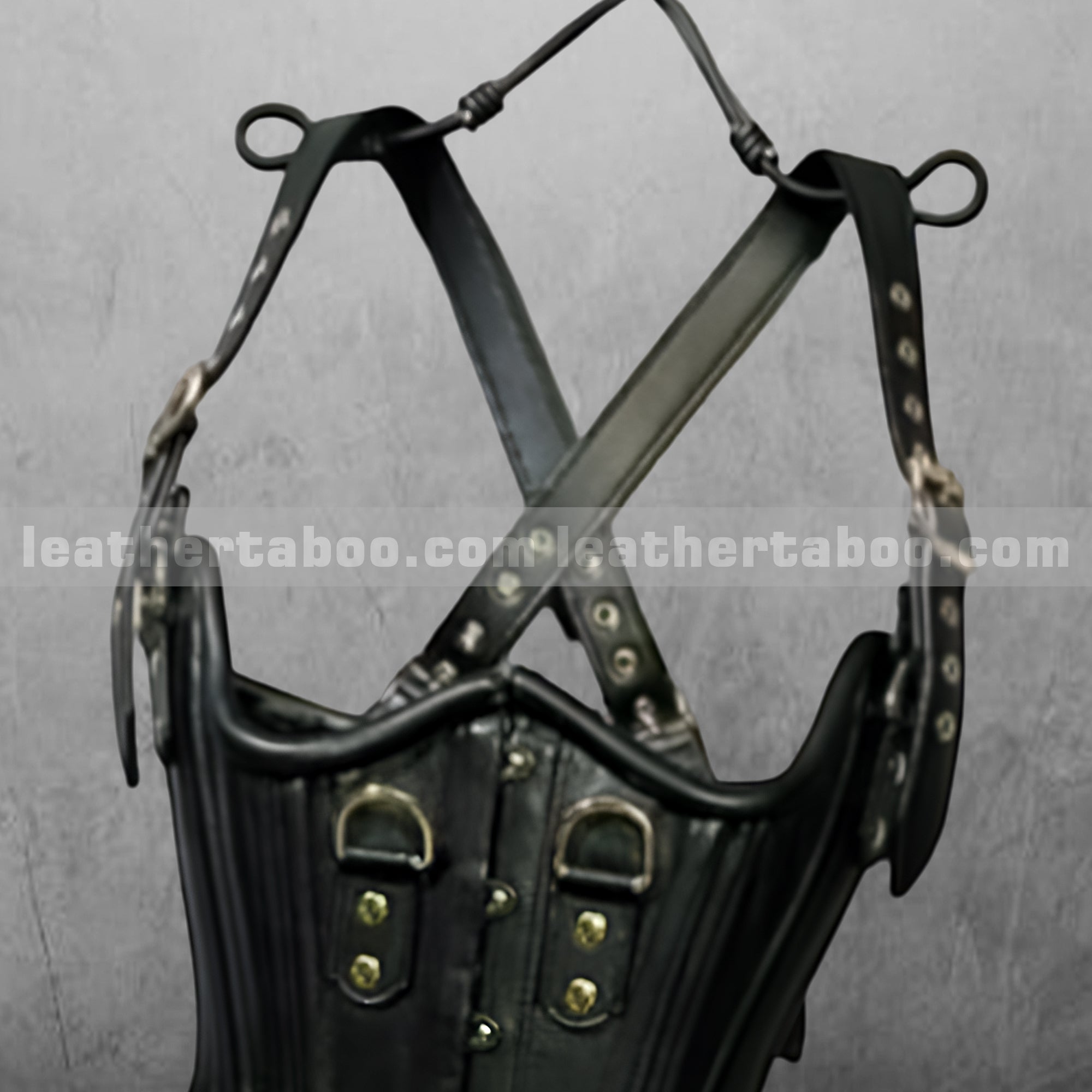 Full-Body Leather Bondage Corset Set with Cuffs & Harness Straps – Fetish BDSM Restraint Gear
