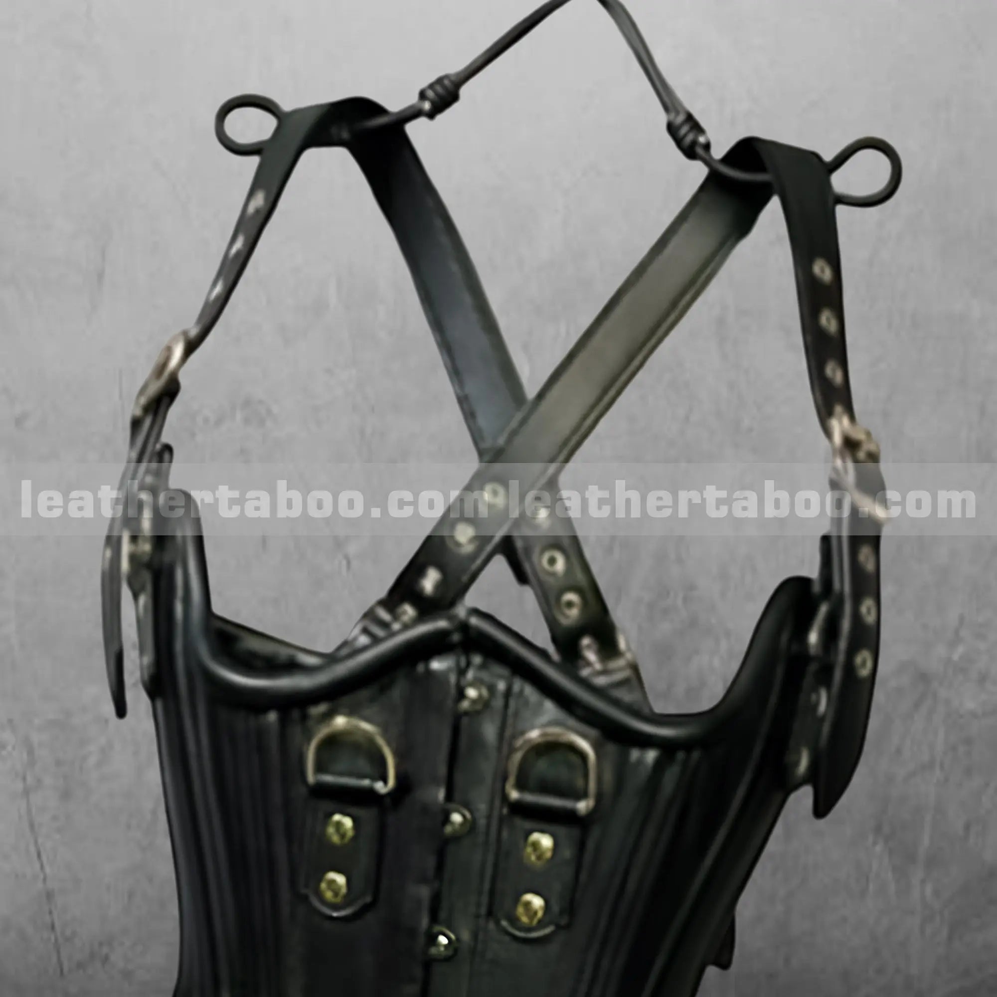 Full-Body Leather Bondage Corset Set with Cuffs & Harness Straps โ Fetish BDSM Restraint Gear - Leather taboo