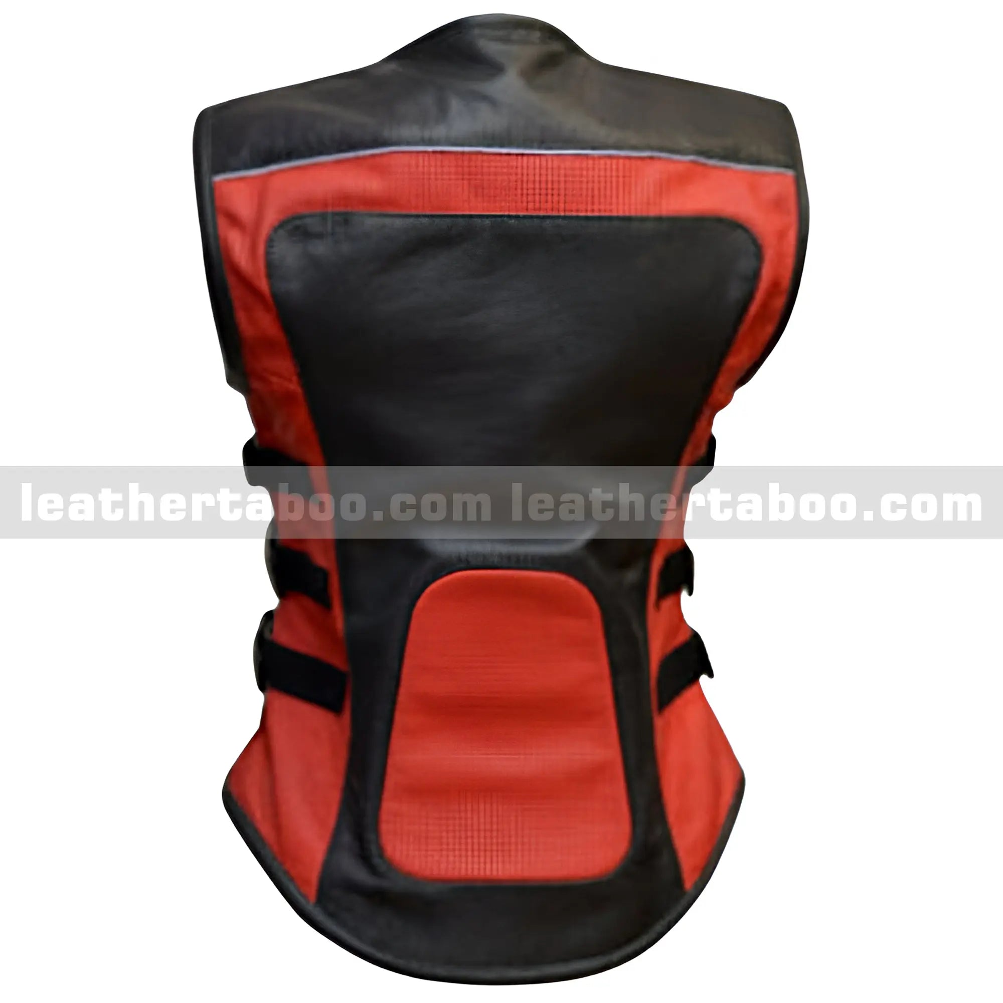 Ladies Motorcycle Vest Real Leather Women Vest Red and Black Biker Vest For Ladies - Leather taboo