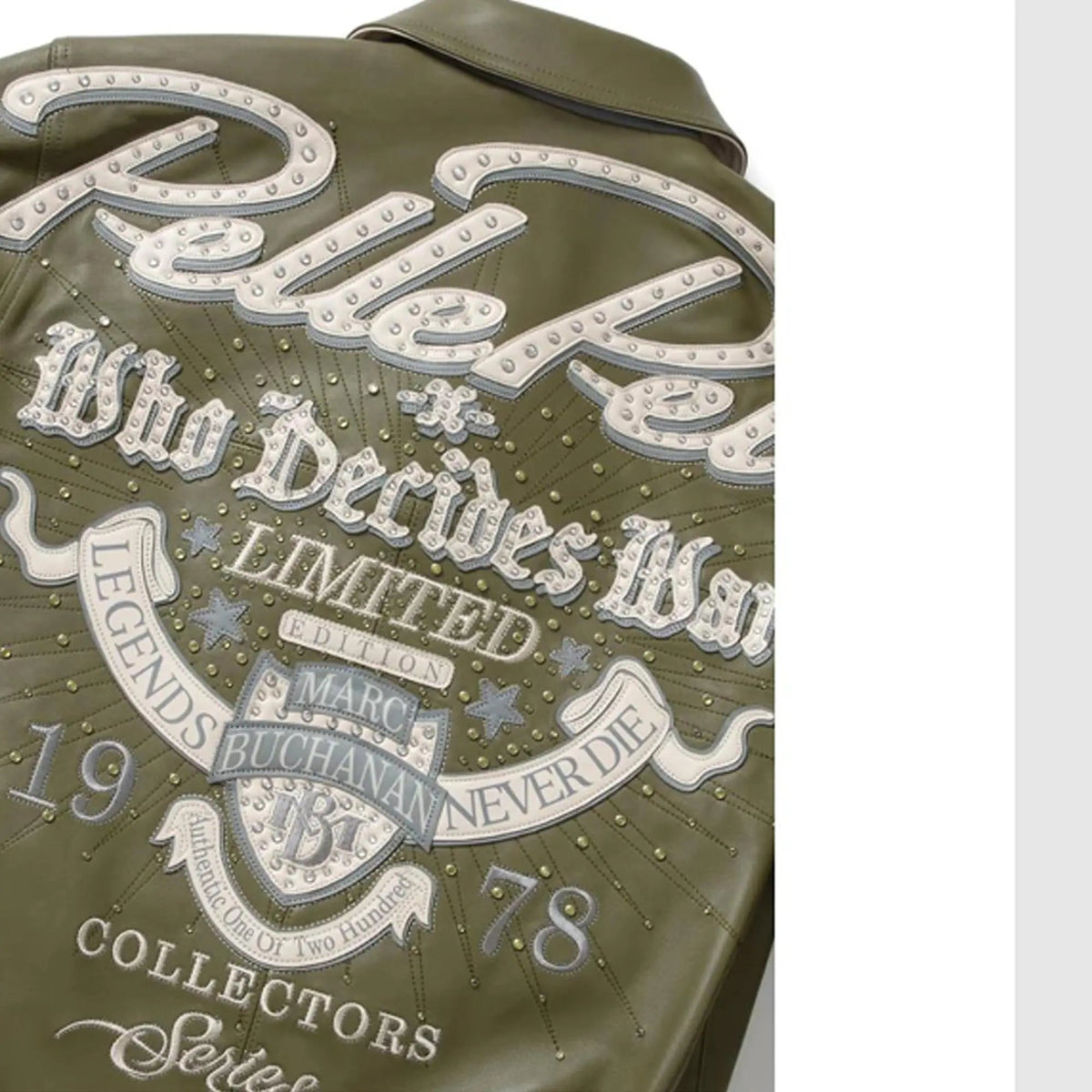 Pelle Pelle Greatest Of All Time Marc Buchanan Olive Jacket (Copy) leathertaboo.com