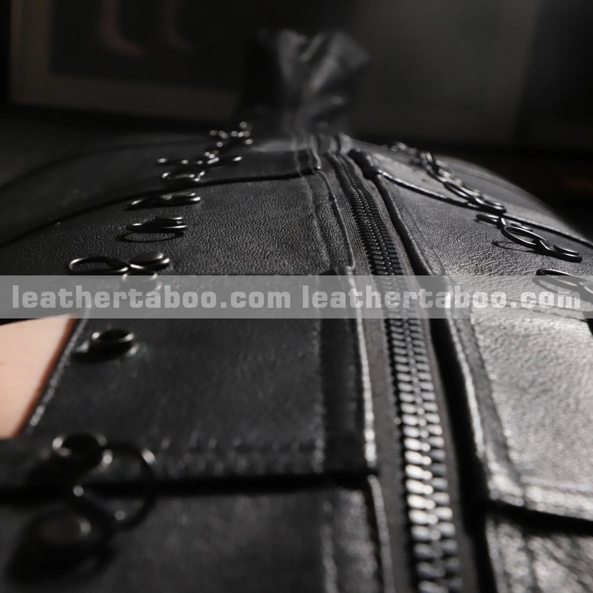 Full-Body Leather Sleep Sack with Straps & D-Rings – Premium Cowhide Heavy-Duty Restraint Gear - Leather taboo