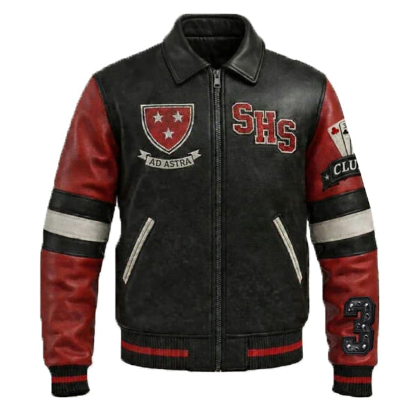 Mayhem Snake & Wolf Leather Varsity Jacket leathertaboo.com