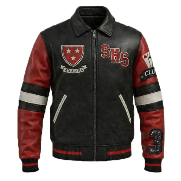 Mayhem Snake & Wolf Leather Varsity Jacket leathertaboo.com