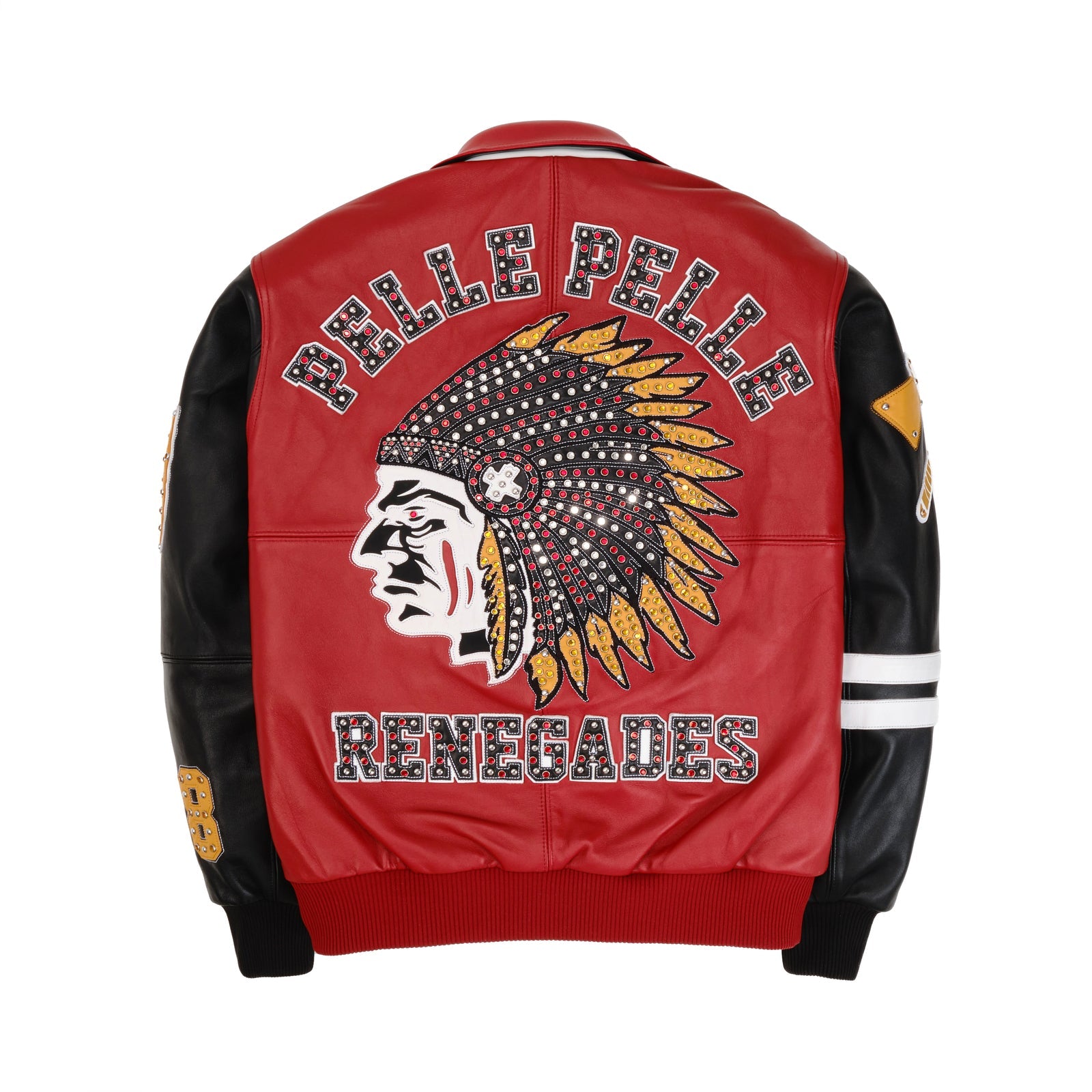 Men’s Pelle Pelle Premium Cowhide Leather Varsity Jacket – Red & Black