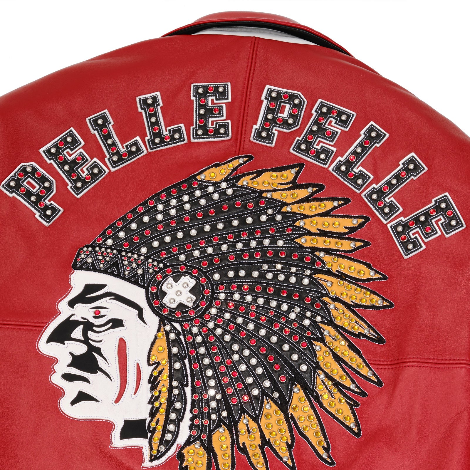 Men’s Pelle Pelle Premium Cowhide Leather Varsity Jacket – Red & Black