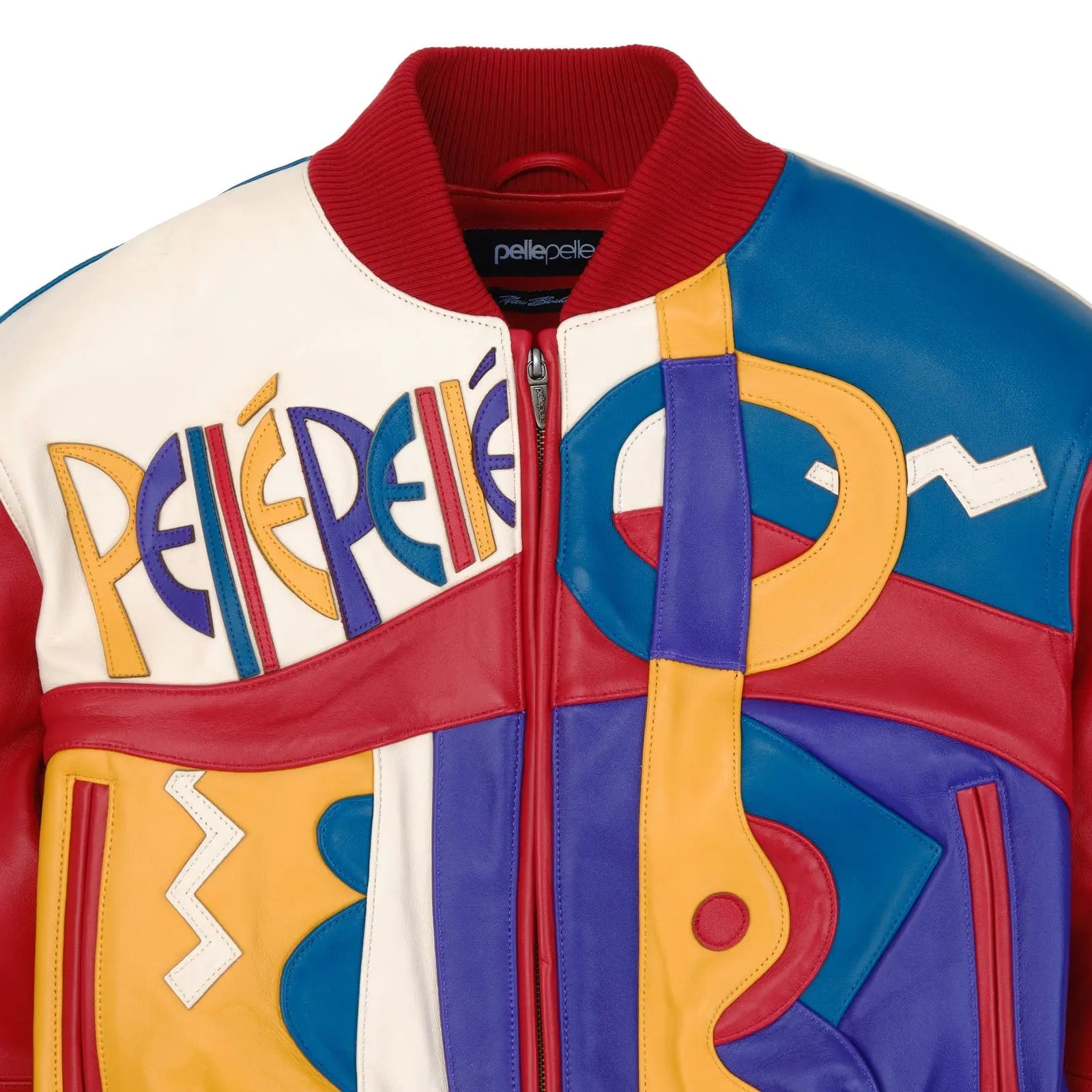 Womenโs Pelle Pelle Red & Multicolor Cowhide Leather Jacket โ Premium Designer Streetwear - Leather taboo