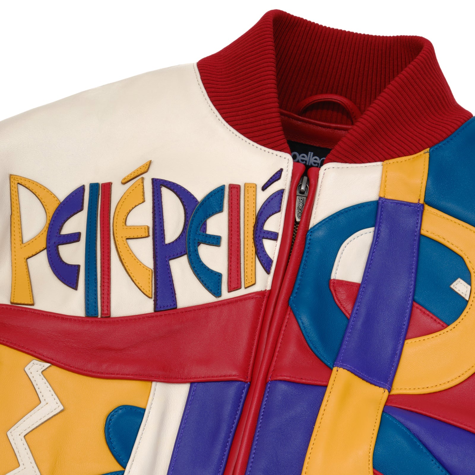 Women’s Pelle Pelle Red & Multicolor Cowhide Leather Jacket – Premium Designer Streetwear