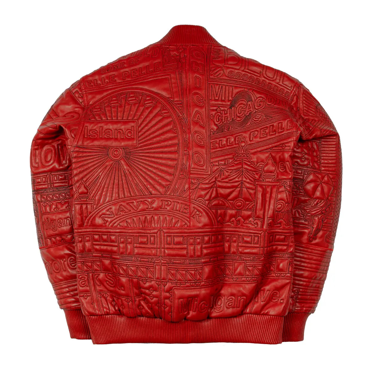 Pelle Pelle Chicago Quilted Red Cowhide Leather Jacket for Men - Leather taboo