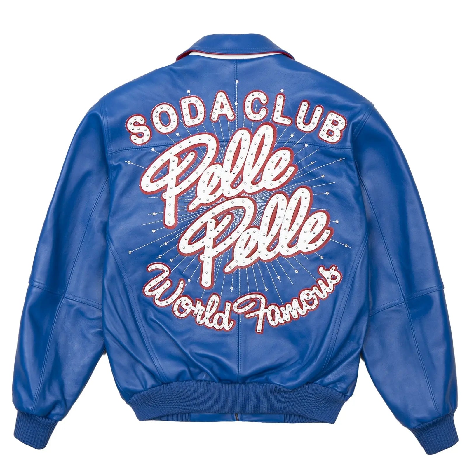 Menโs Pelle Pelle Blue Premium Cowhide Leather Jacket โ Designer Outerwear - Leather taboo