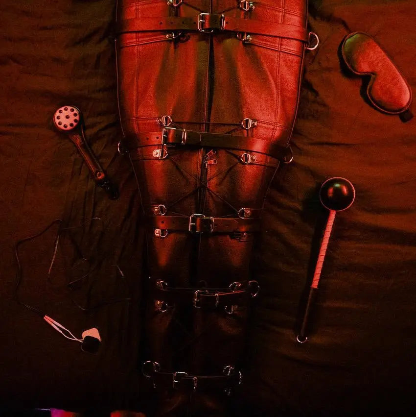 Premium Cowhide Leather Full Body Sleepsack with Restraint System - Leather taboo